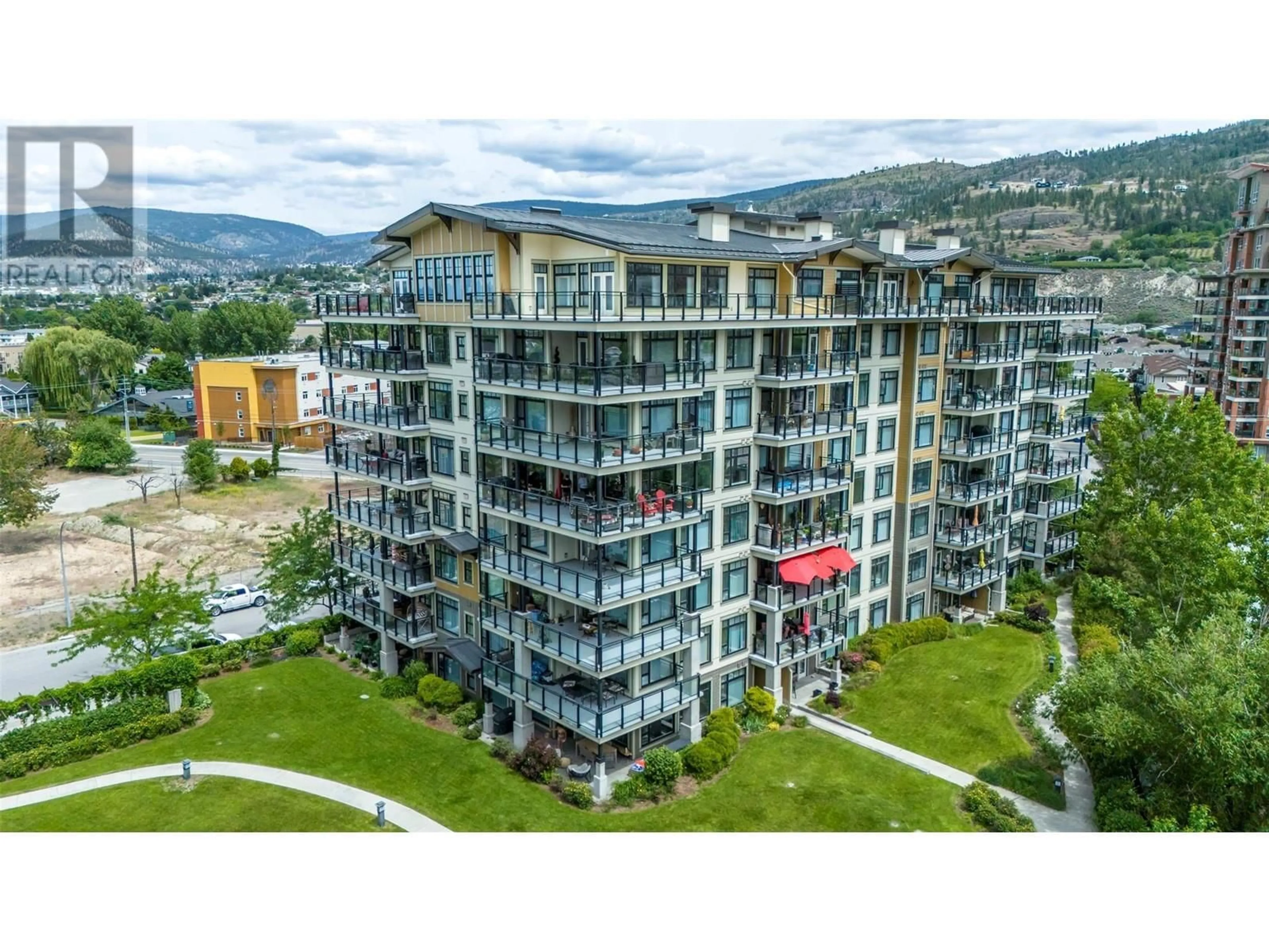 A pic from outside/outdoor area/front of a property/back of a property/a pic from drone, mountain view for 506 - 3301 SKAHA LAKE ROAD, Penticton British Columbia V2A6G6