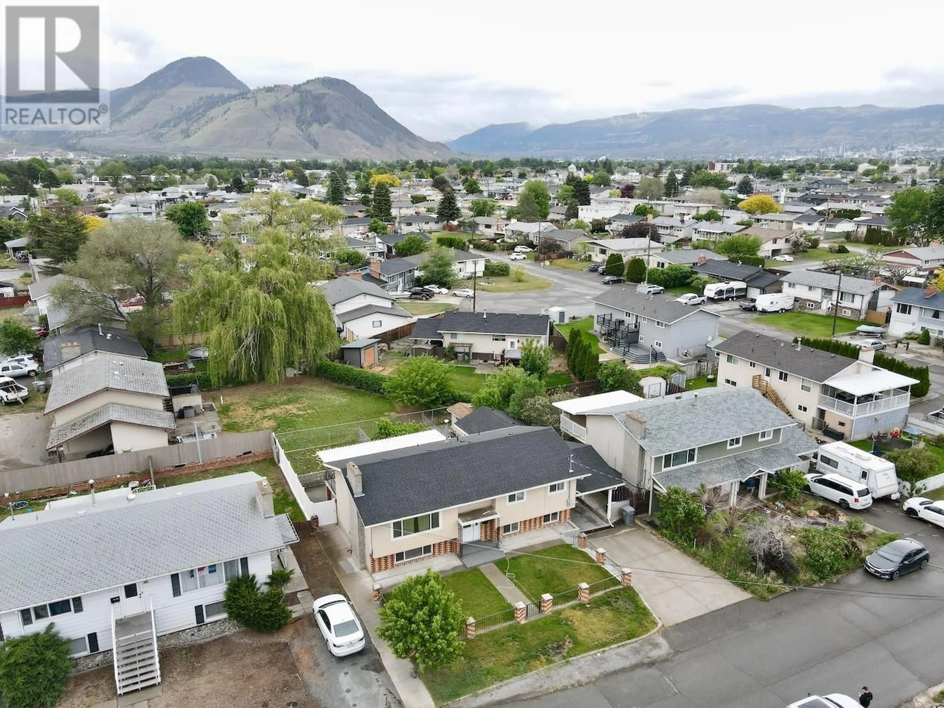 A pic from outside/outdoor area/front of a property/back of a property/a pic from drone, mountain view for 1290 KIMBERLEY CRES CRESCENT, Kamloops British Columbia V2B3B7