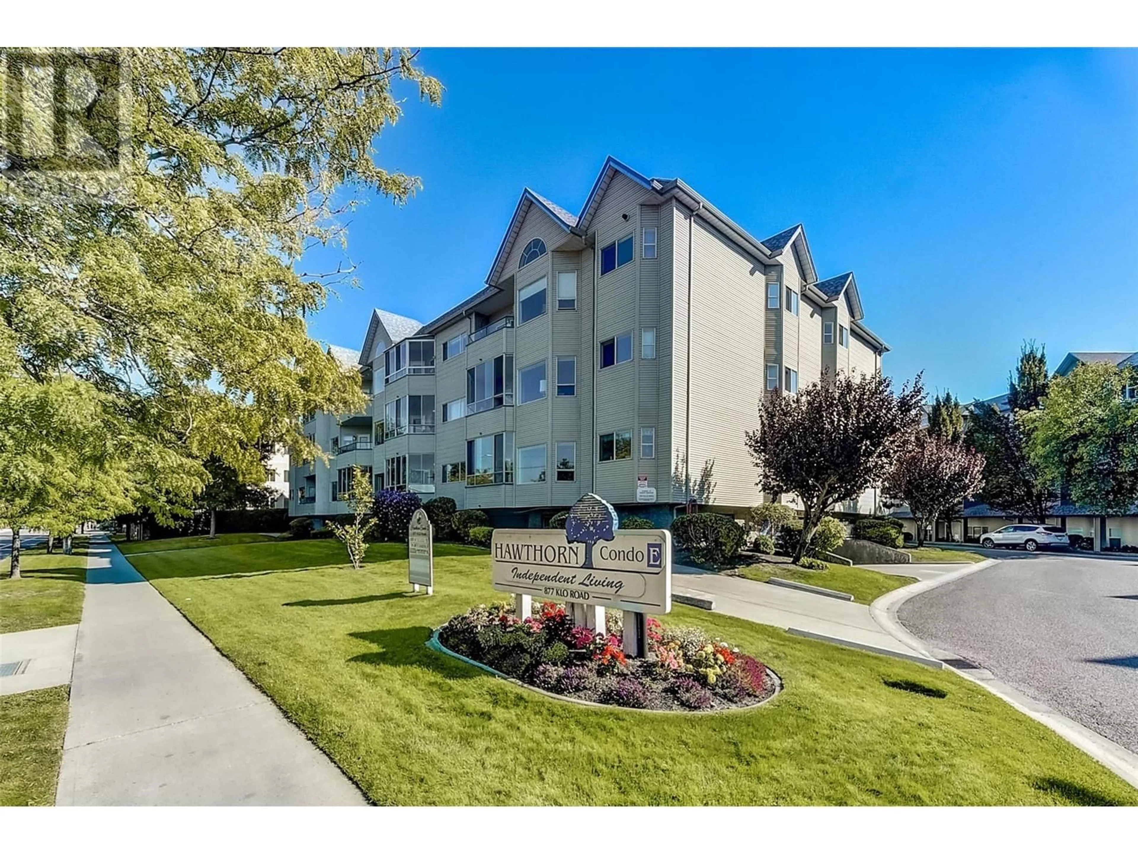 A pic from outside/outdoor area/front of a property/back of a property/a pic from drone, mountain view for 310 - 877 KLO ROAD, Kelowna British Columbia V1Y9R1