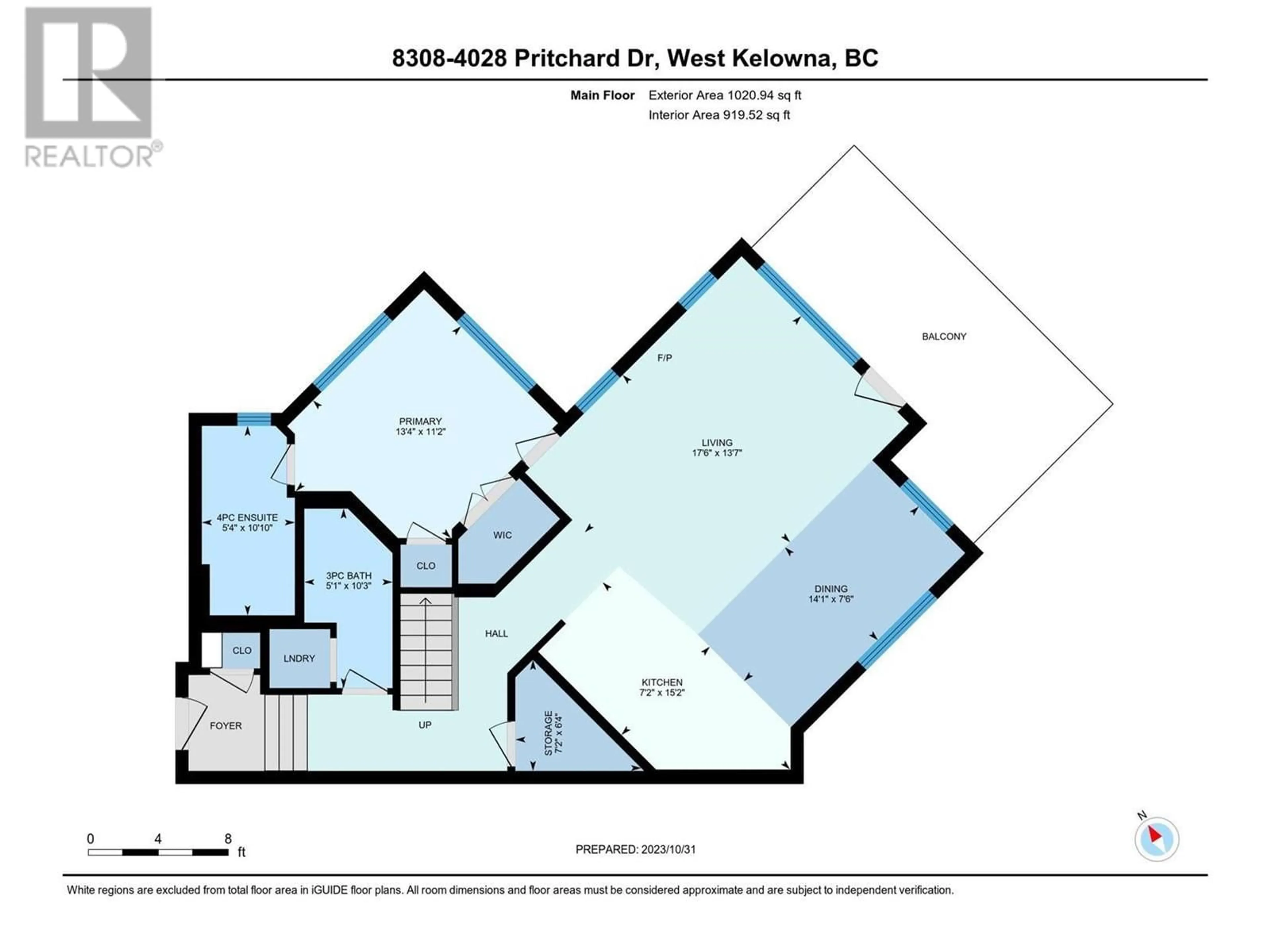 Floor plan for 8308 - 4028 PRITCHARD DRIVE, West Kelowna British Columbia V4T1X2