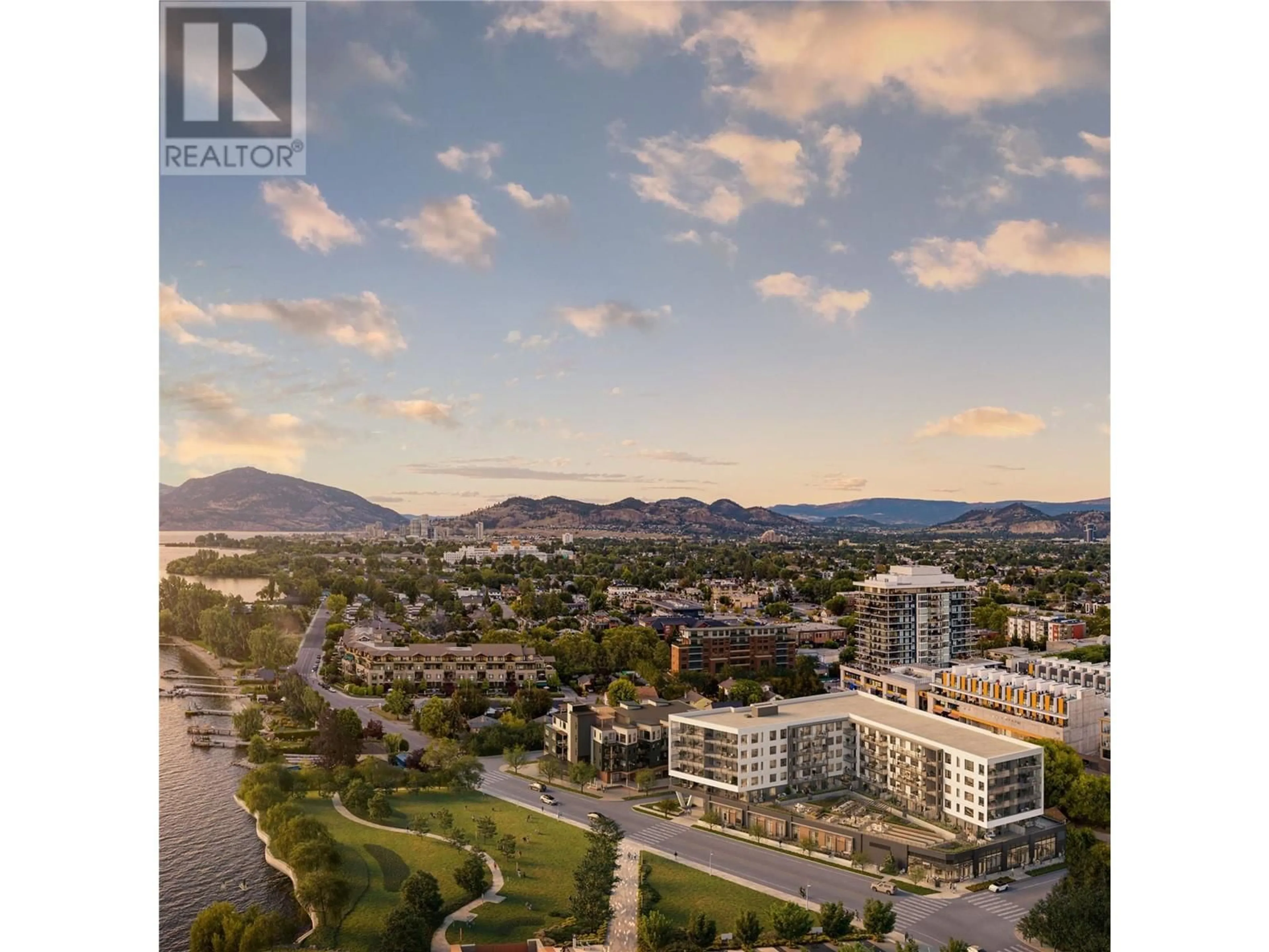 A pic from outside/outdoor area/front of a property/back of a property/a pic from drone, water/lake/river/ocean view for 313 - 3051 ABBOTT (PROPOSED DESCRIBED AS 3051,3061, STREET, Kelowna British Columbia V1Y0P1