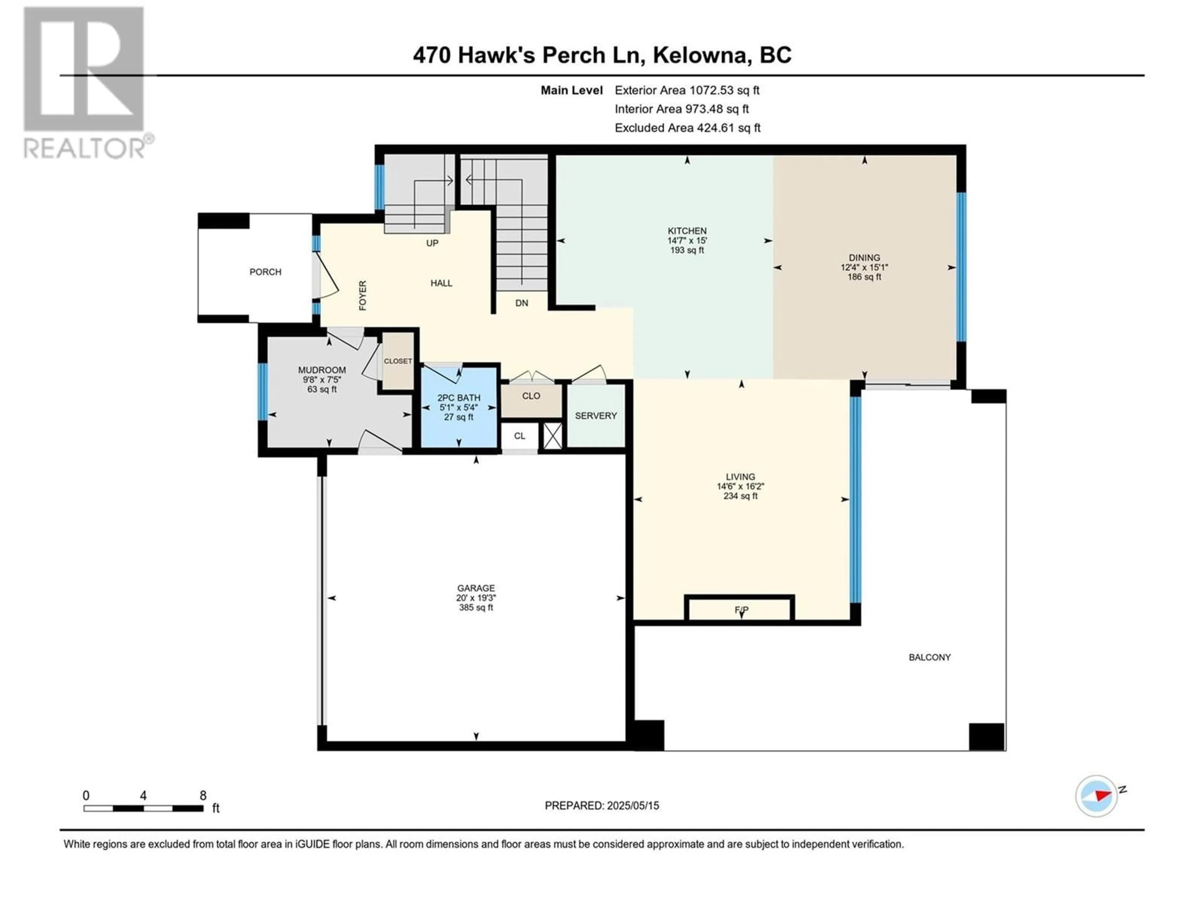 Floor plan for 470 HAWK'S PERCH LANE, Kelowna British Columbia V1W0B8