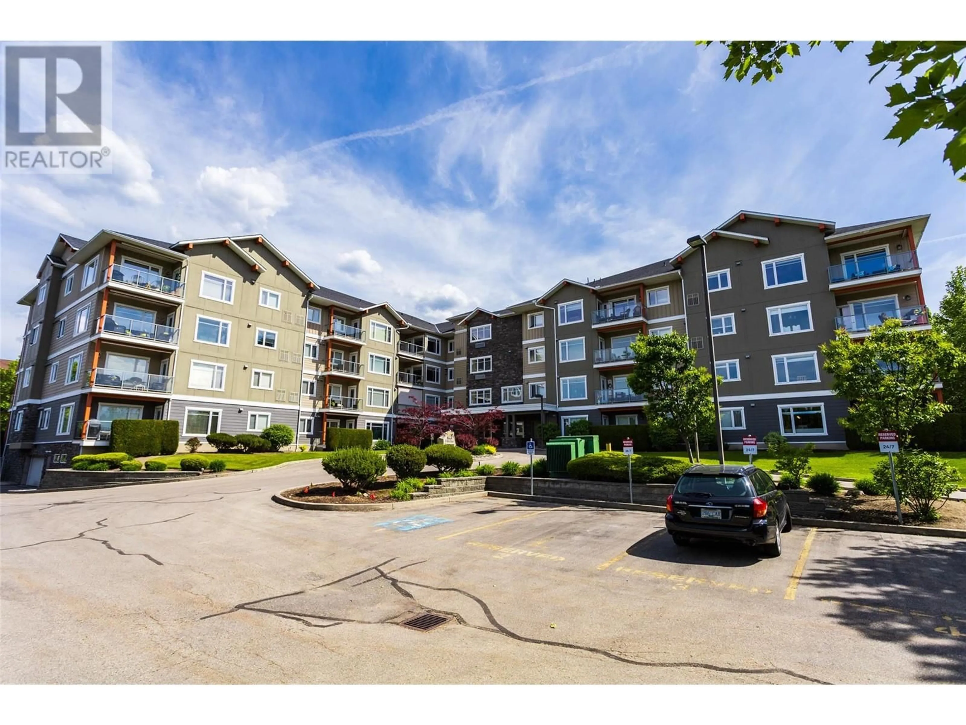 A pic from outside/outdoor area/front of a property/back of a property/a pic from drone, mountain view for 408 - 660 LEQUIME ROAD, Kelowna British Columbia V1W1A4