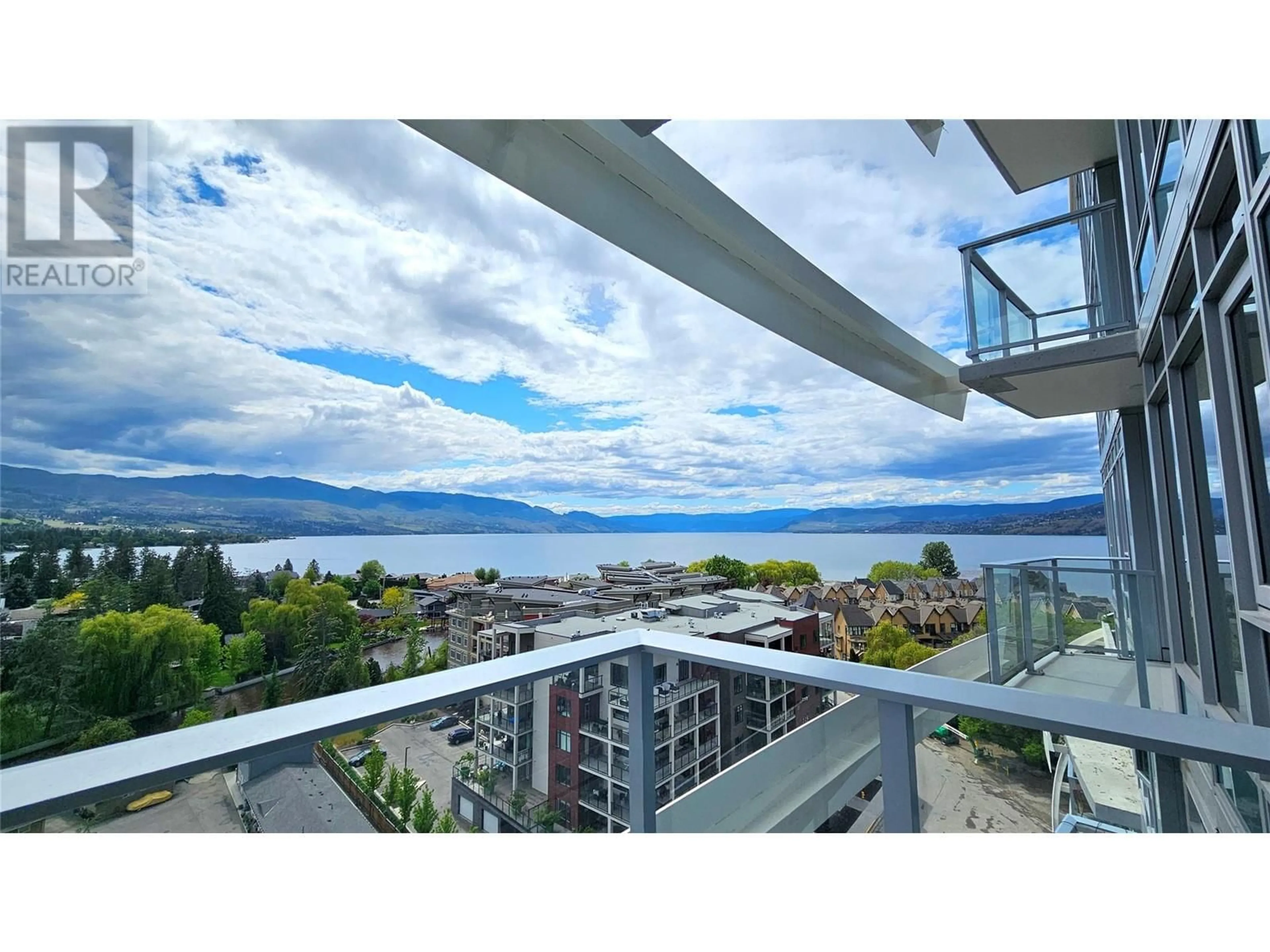 Balcony in the apartment, water/lake/river/ocean view for 1105 - 3699 CAPOZZI ROAD, Kelowna British Columbia V1W3L2