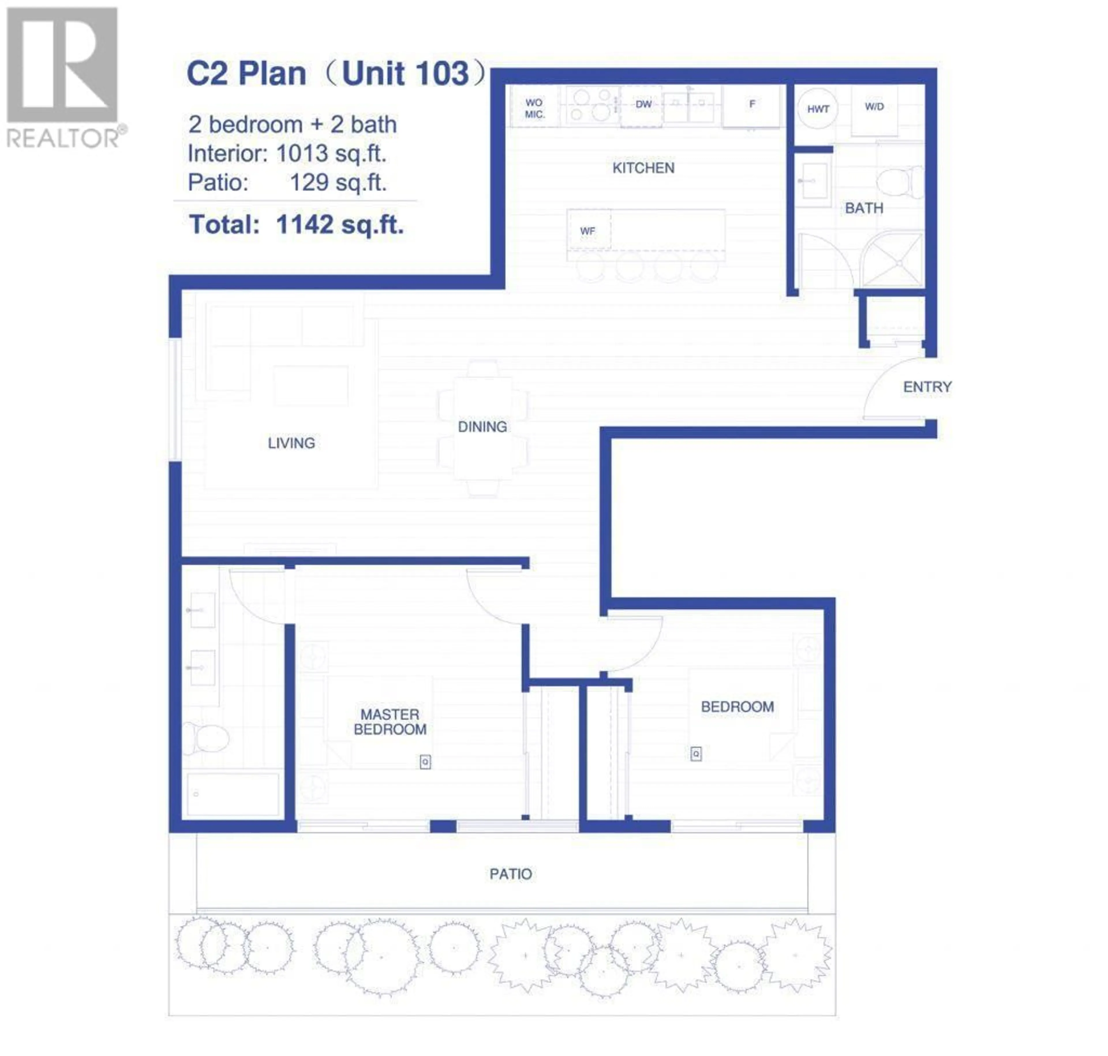 Floor plan for 103 - 880 SAUCIER AVENUE, Kelowna British Columbia V1Y6A3