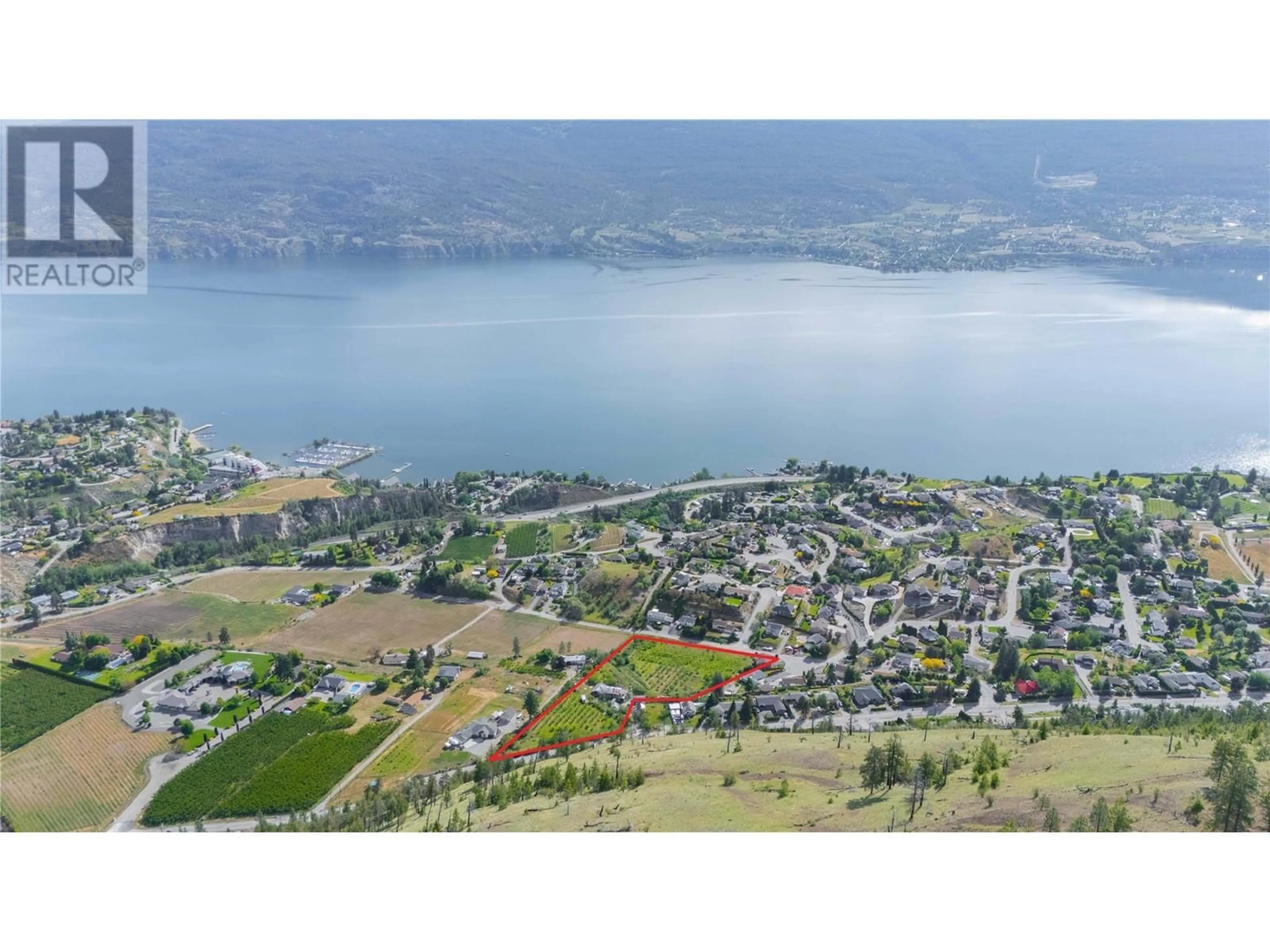 A pic from outside/outdoor area/front of a property/back of a property/a pic from drone, water/lake/river/ocean view for 11415 GIANTS HEAD ROAD, Summerland British Columbia V0H1Z7