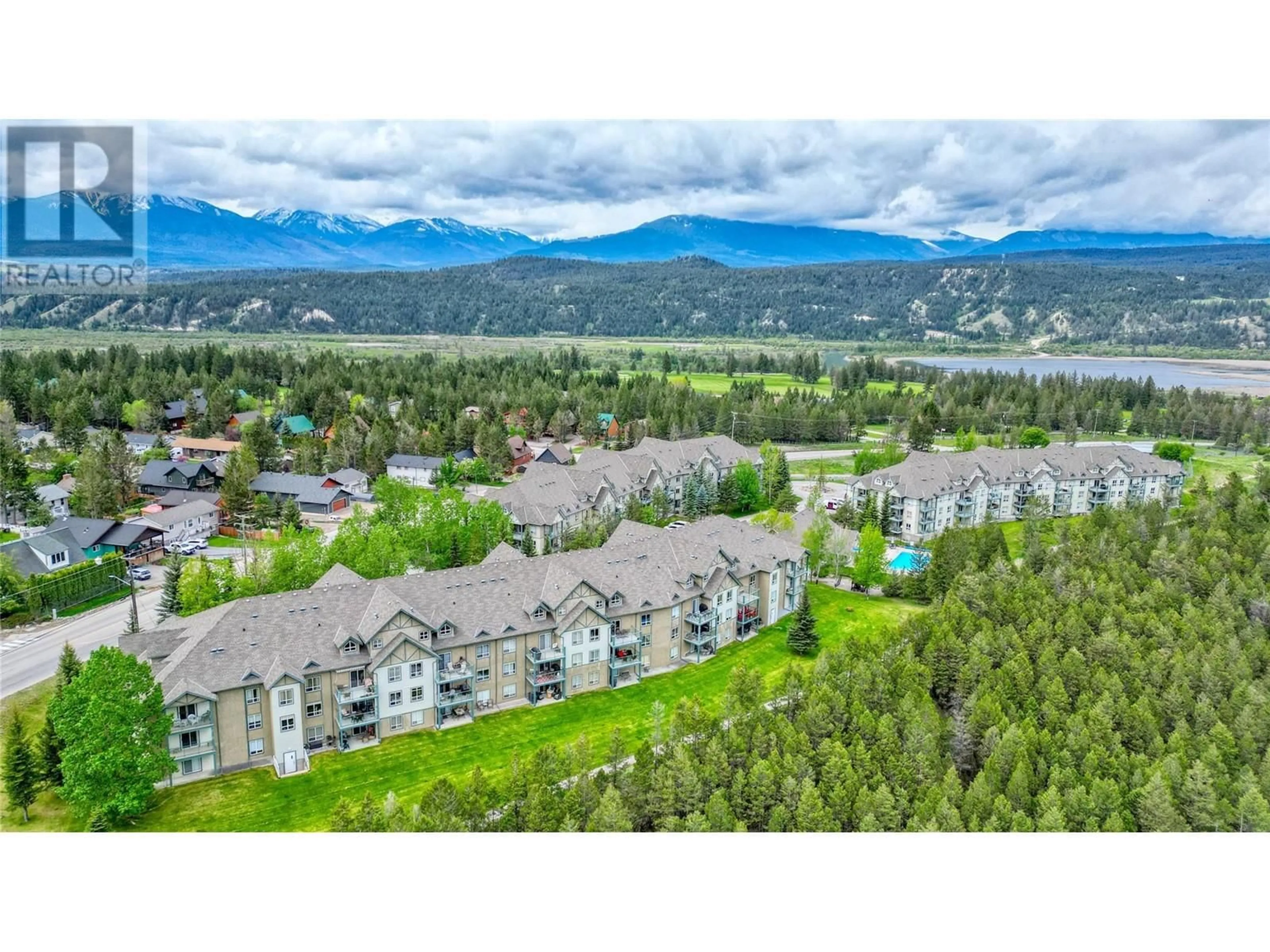 A pic from outside/outdoor area/front of a property/back of a property/a pic from drone, mountain view for 208 - 4769 FORSTERS LANDING ROAD, Radium Hot Springs British Columbia V0A1M0