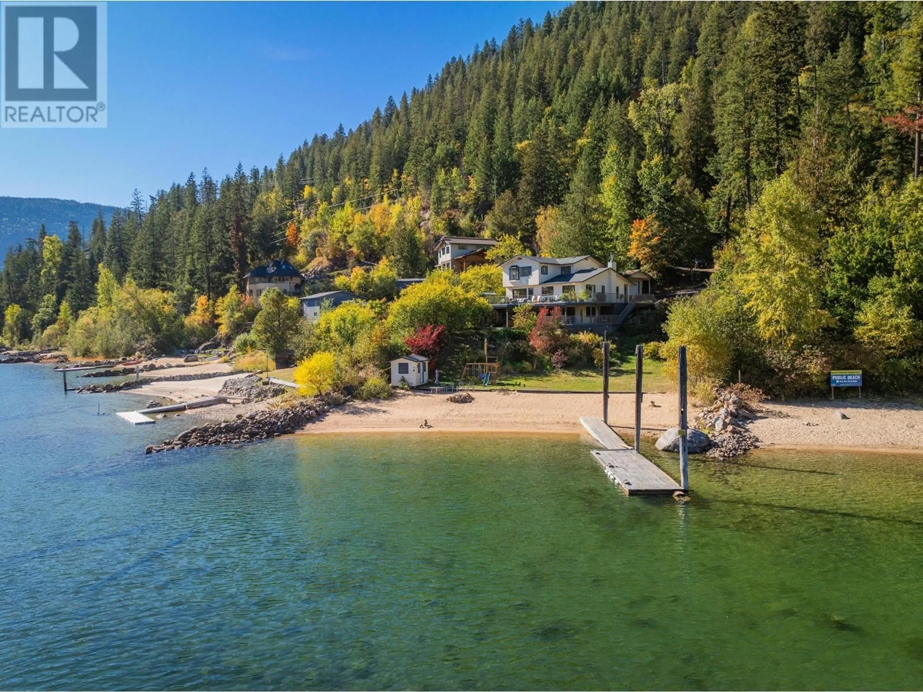 A pic from outside/outdoor area/front of a property/back of a property/a pic from drone, water/lake/river/ocean view for 350 JOHNSTONE ROAD, Nelson British Columbia V1L6J1