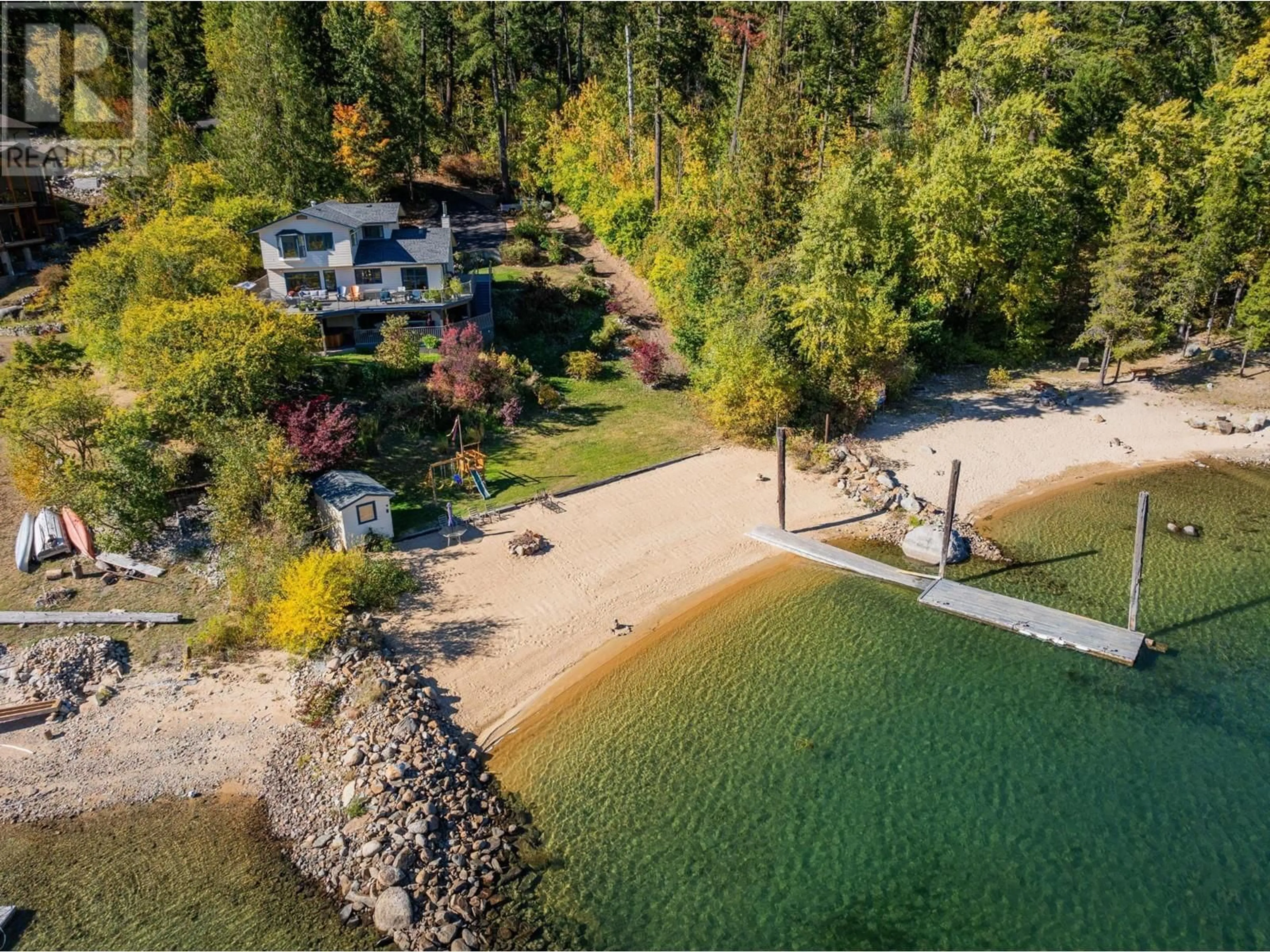A pic from outside/outdoor area/front of a property/back of a property/a pic from drone, water/lake/river/ocean view for 350 JOHNSTONE ROAD, Nelson British Columbia V1L6J1