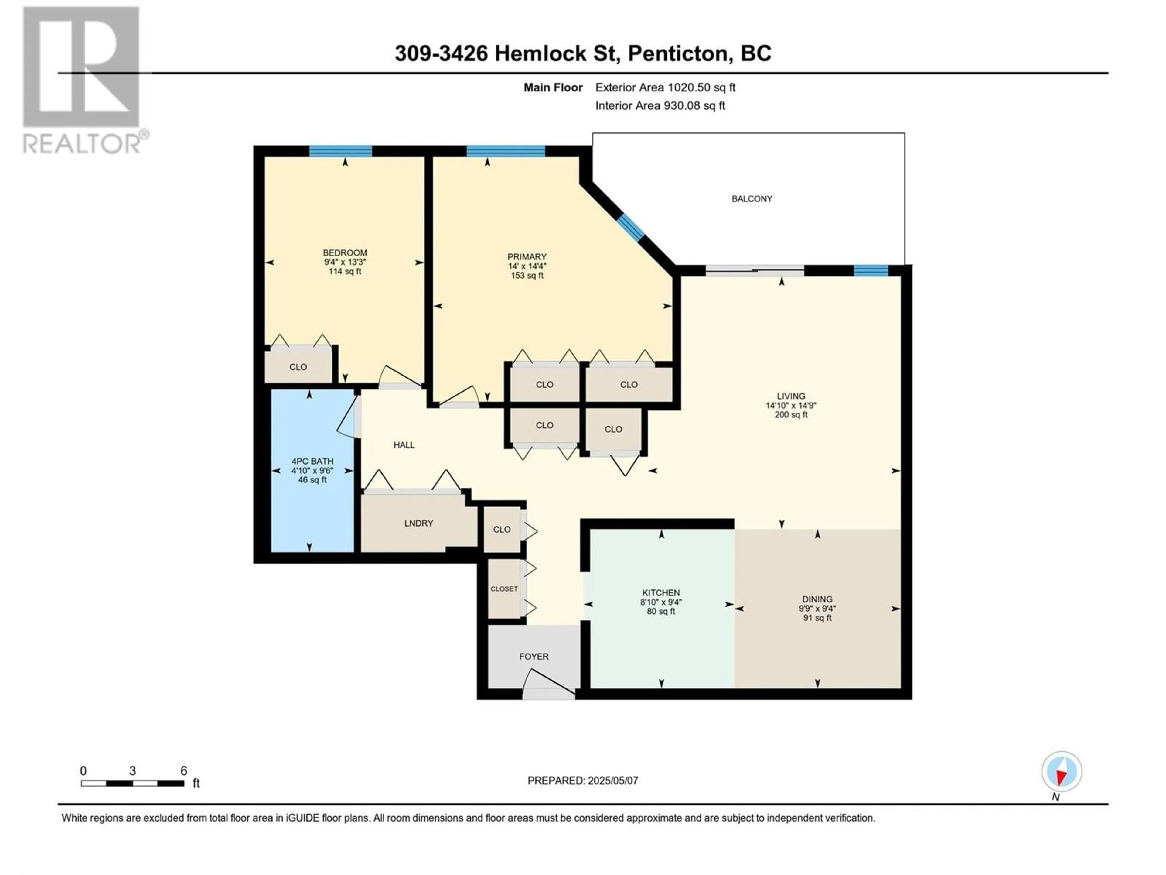 Floor plan for 309 - 3426 HEMLOCK STREET, Penticton British Columbia V2A8K1