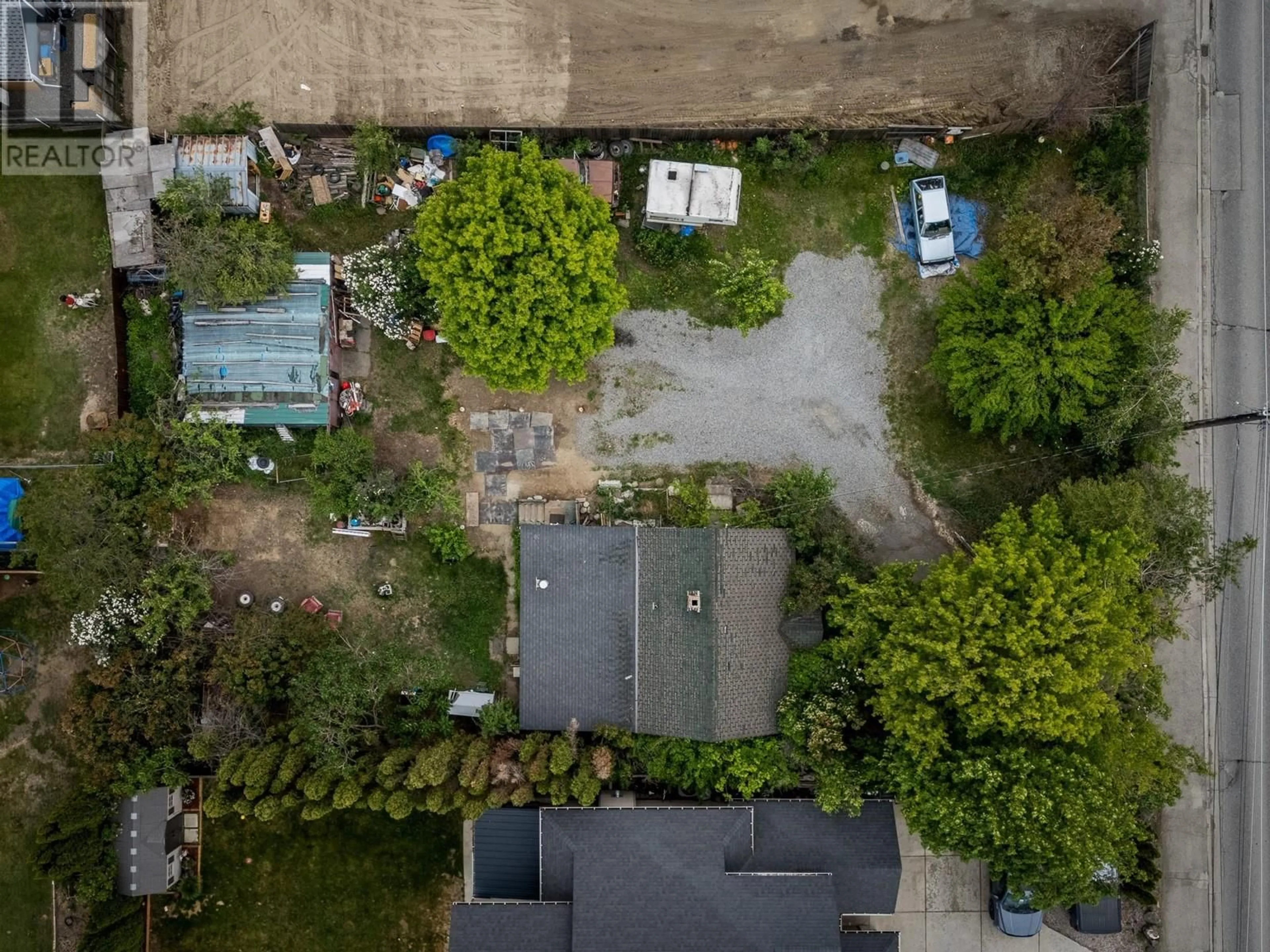 A pic from outside/outdoor area/front of a property/back of a property/a pic from drone, street for 2975 WESTSYDE ROAD, Kamloops British Columbia V2B7E7