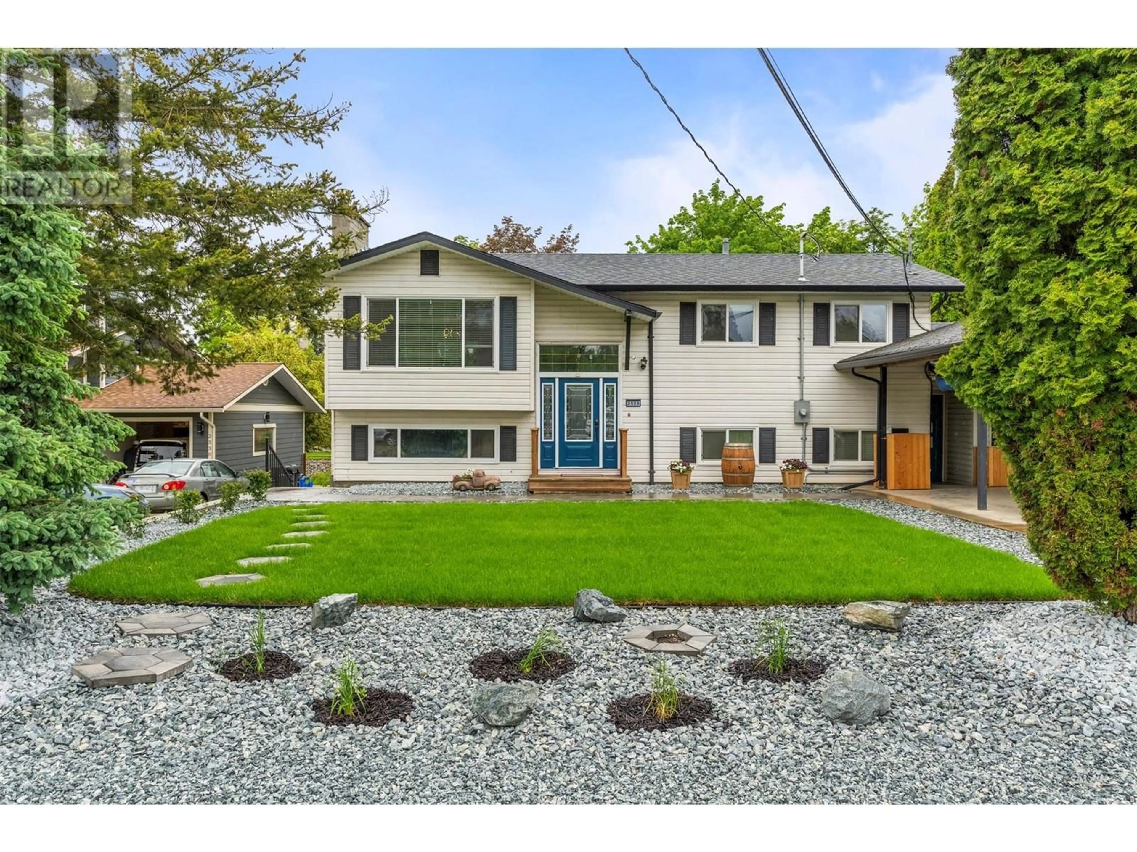 Home with vinyl exterior material, street for 2520 BOWIE DRIVE, Armstrong British Columbia V4Y0C5