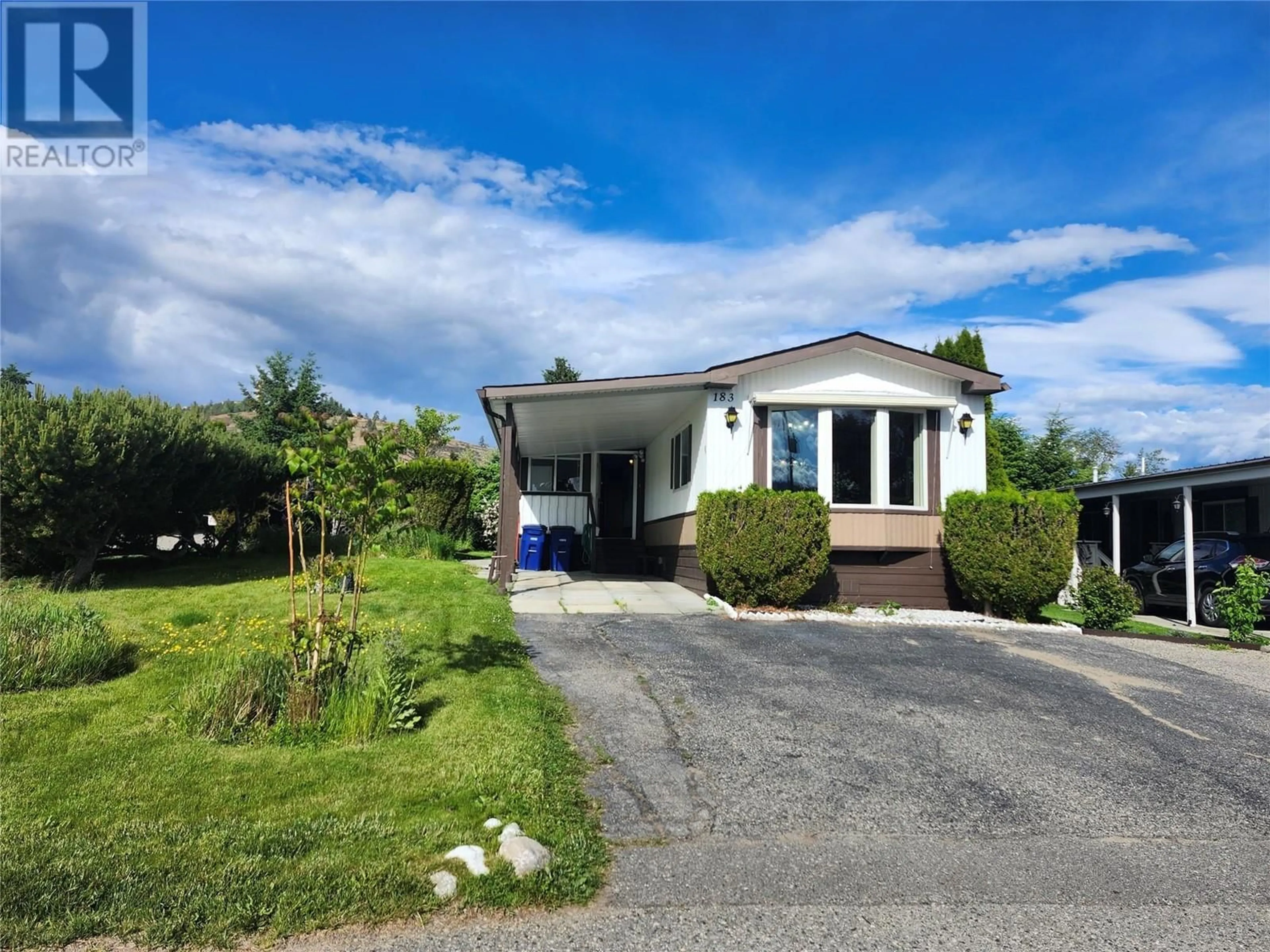 Home with vinyl exterior material, street for 183 - 1880 OLD BOUCHERIE ROAD, West Kelowna British Columbia V4T1Z2