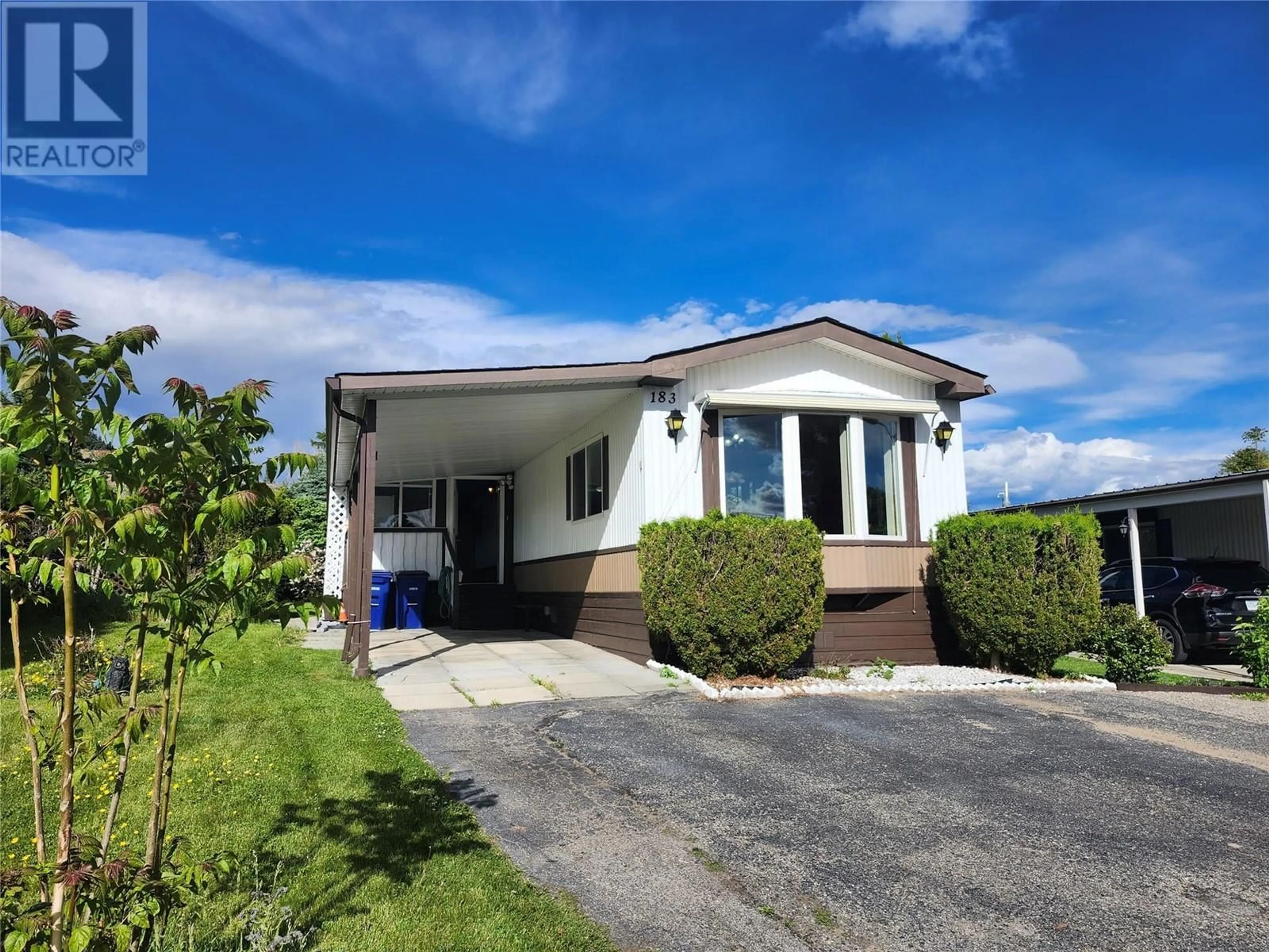 Home with vinyl exterior material, street for 183 - 1880 OLD BOUCHERIE ROAD, West Kelowna British Columbia V4T1Z2
