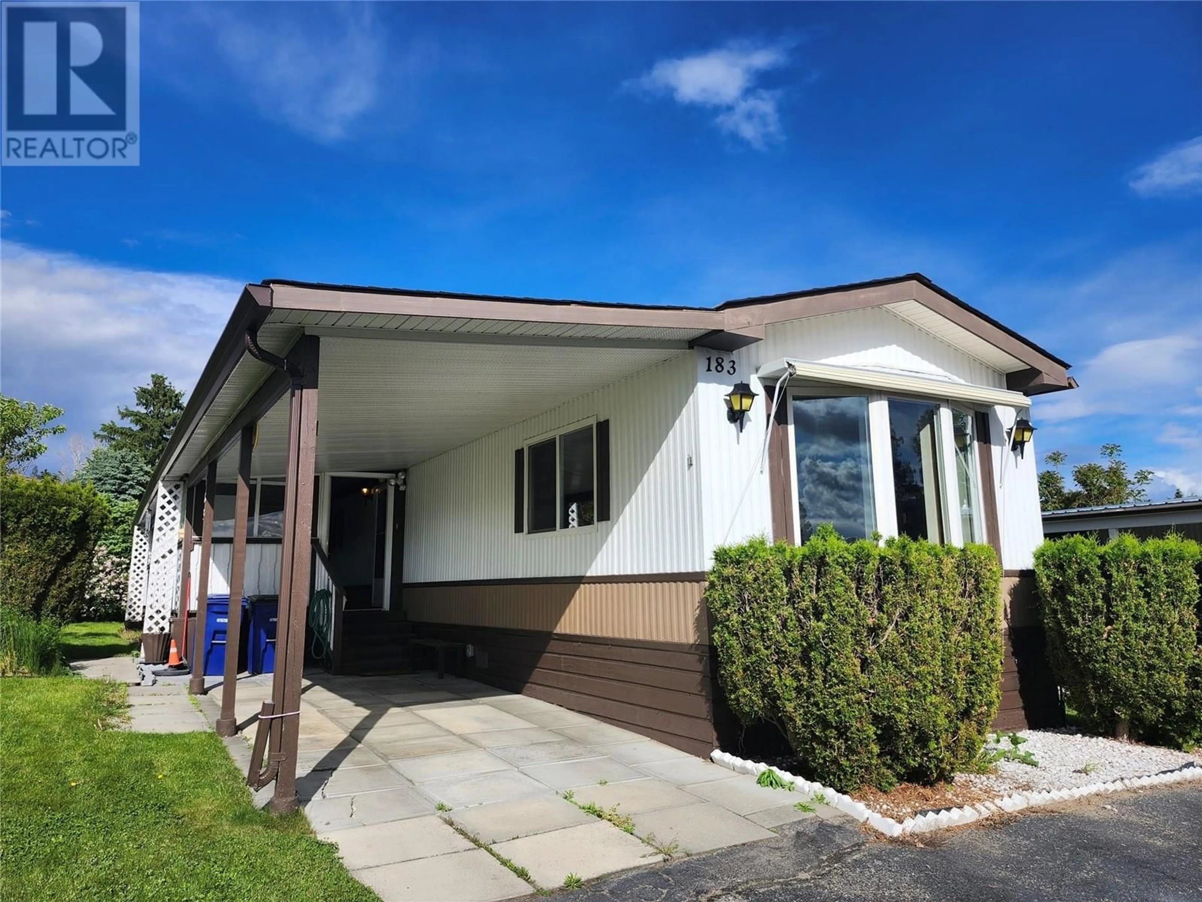 Home with vinyl exterior material, street for 183 - 1880 OLD BOUCHERIE ROAD, West Kelowna British Columbia V4T1Z2