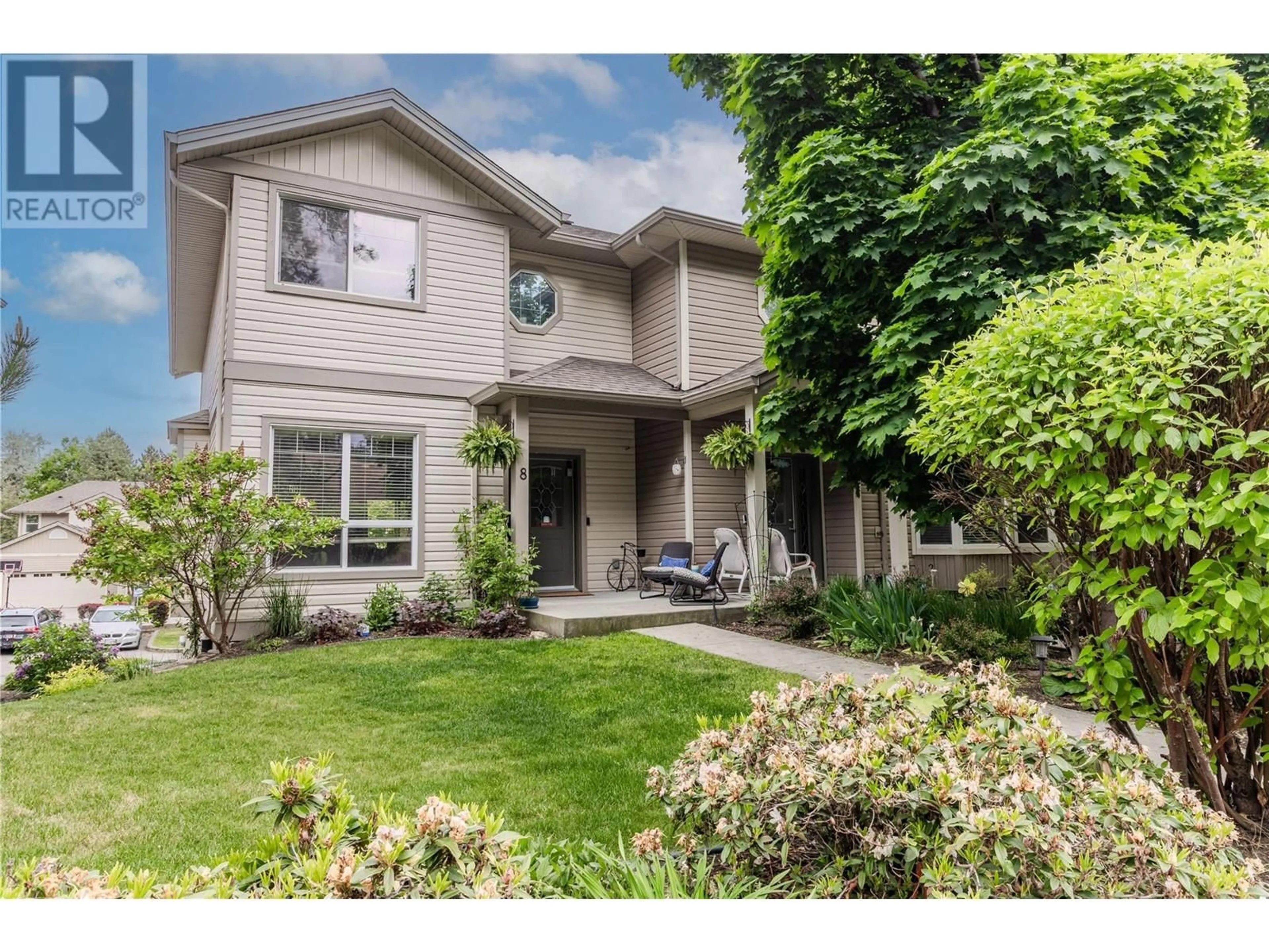 Home with vinyl exterior material, street for 8 - 3277 BROADVIEW ROAD, West Kelowna British Columbia V4T3C8