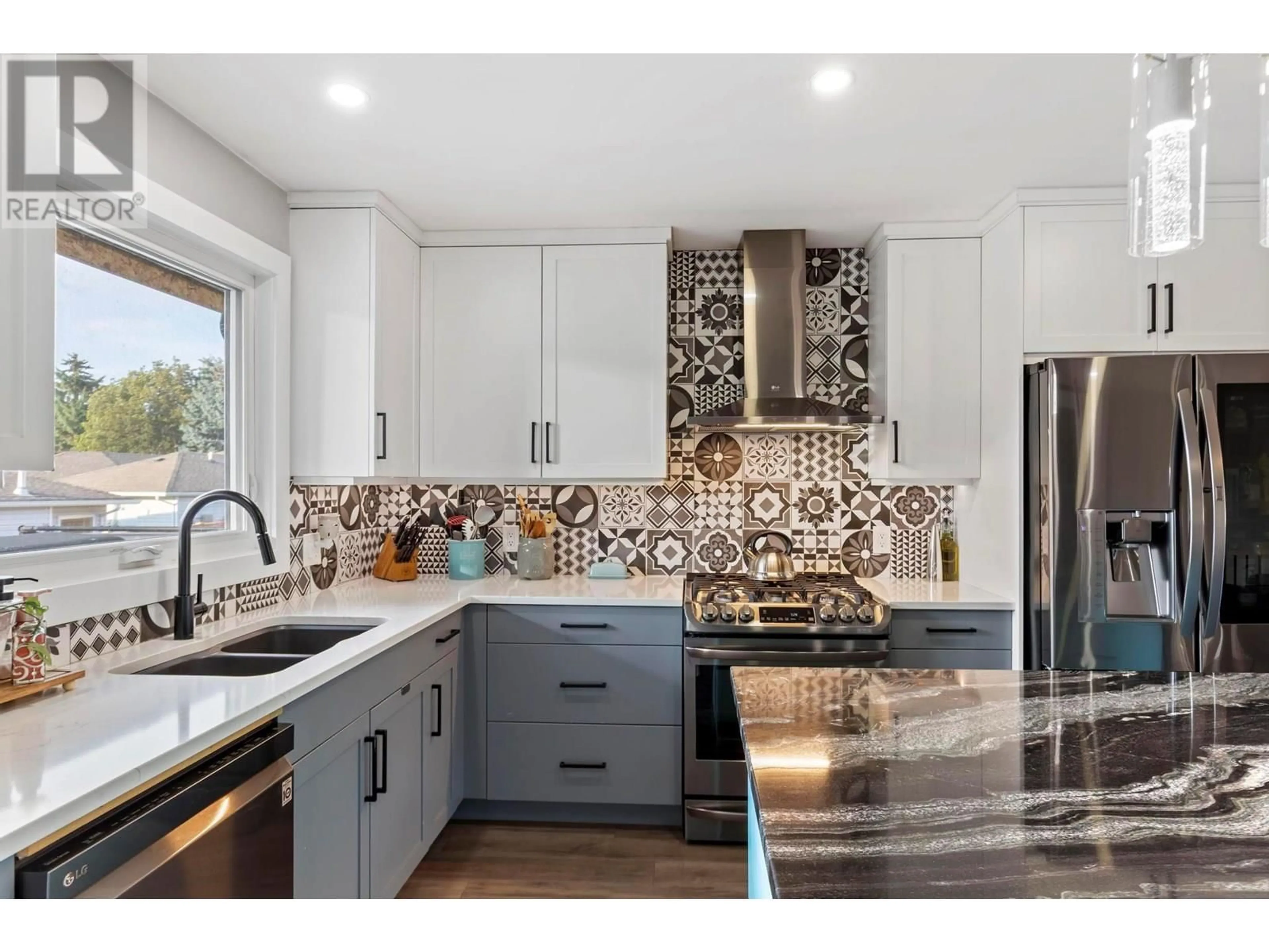 Contemporary kitchen, ceramic/tile floor for 920 FIFE ROAD, Kelowna British Columbia V1X1V5