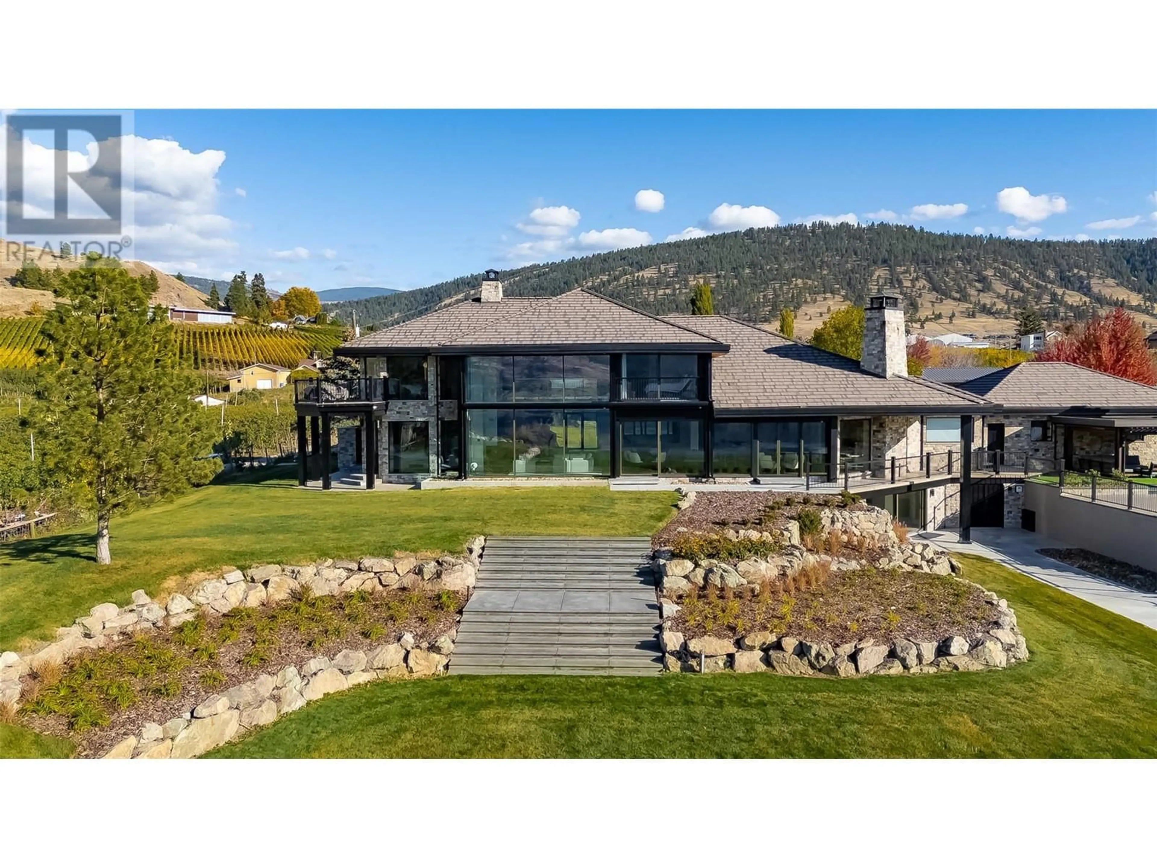 A pic from outside/outdoor area/front of a property/back of a property/a pic from drone, mountain view for 345 LOWER BENCH ROAD, Penticton British Columbia V2A8V4