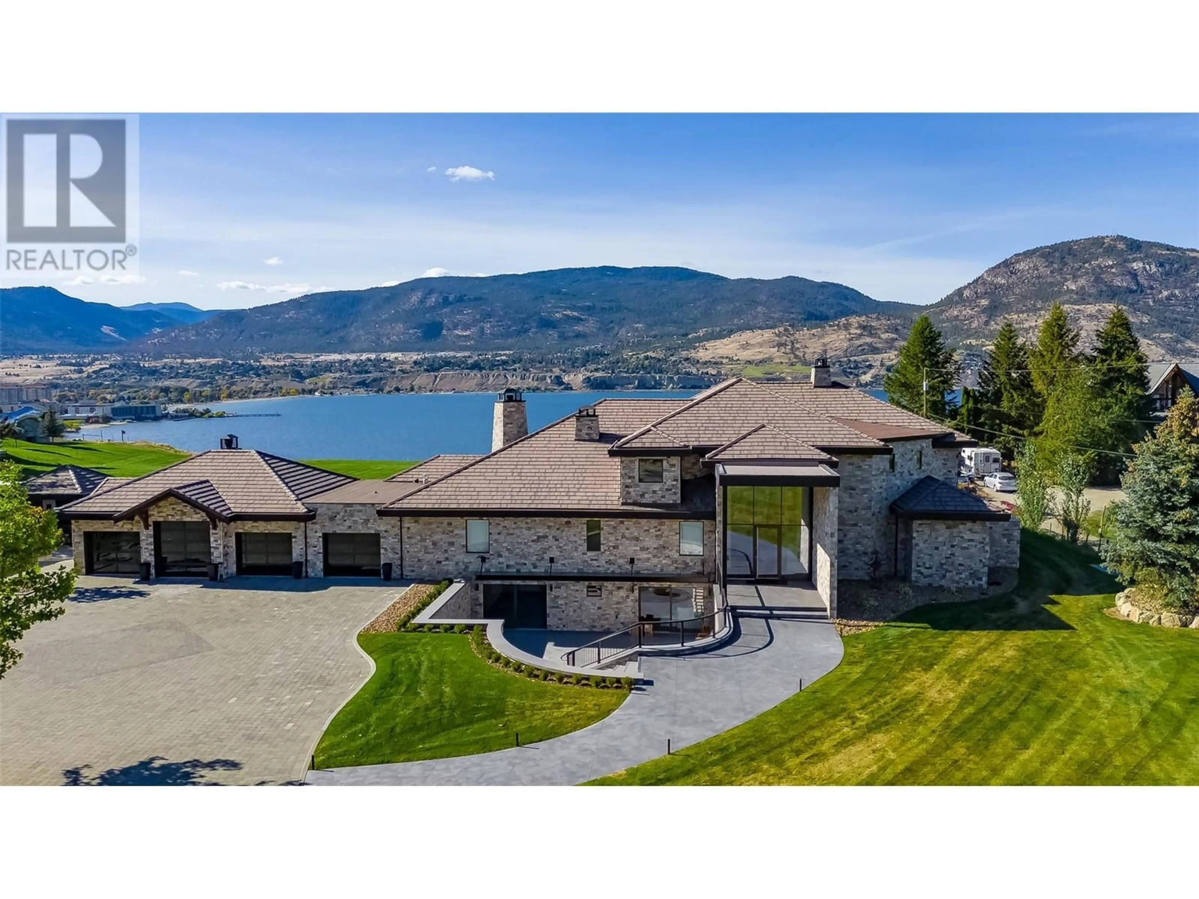 A pic from outside/outdoor area/front of a property/back of a property/a pic from drone, water/lake/river/ocean view for 345 LOWER BENCH ROAD, Penticton British Columbia V2A8V4