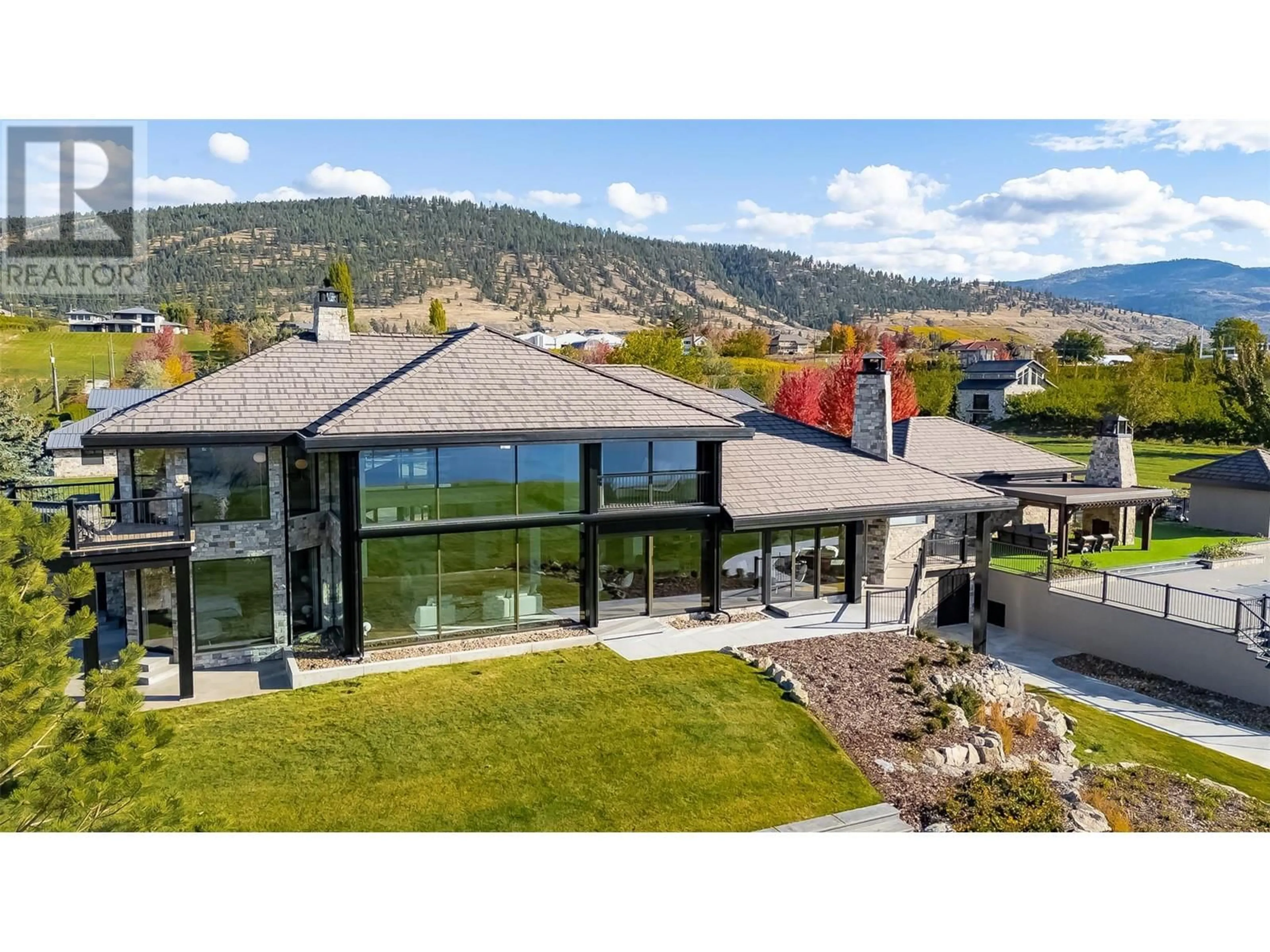 A pic from outside/outdoor area/front of a property/back of a property/a pic from drone, mountain view for 345 LOWER BENCH ROAD, Penticton British Columbia V2A8V4