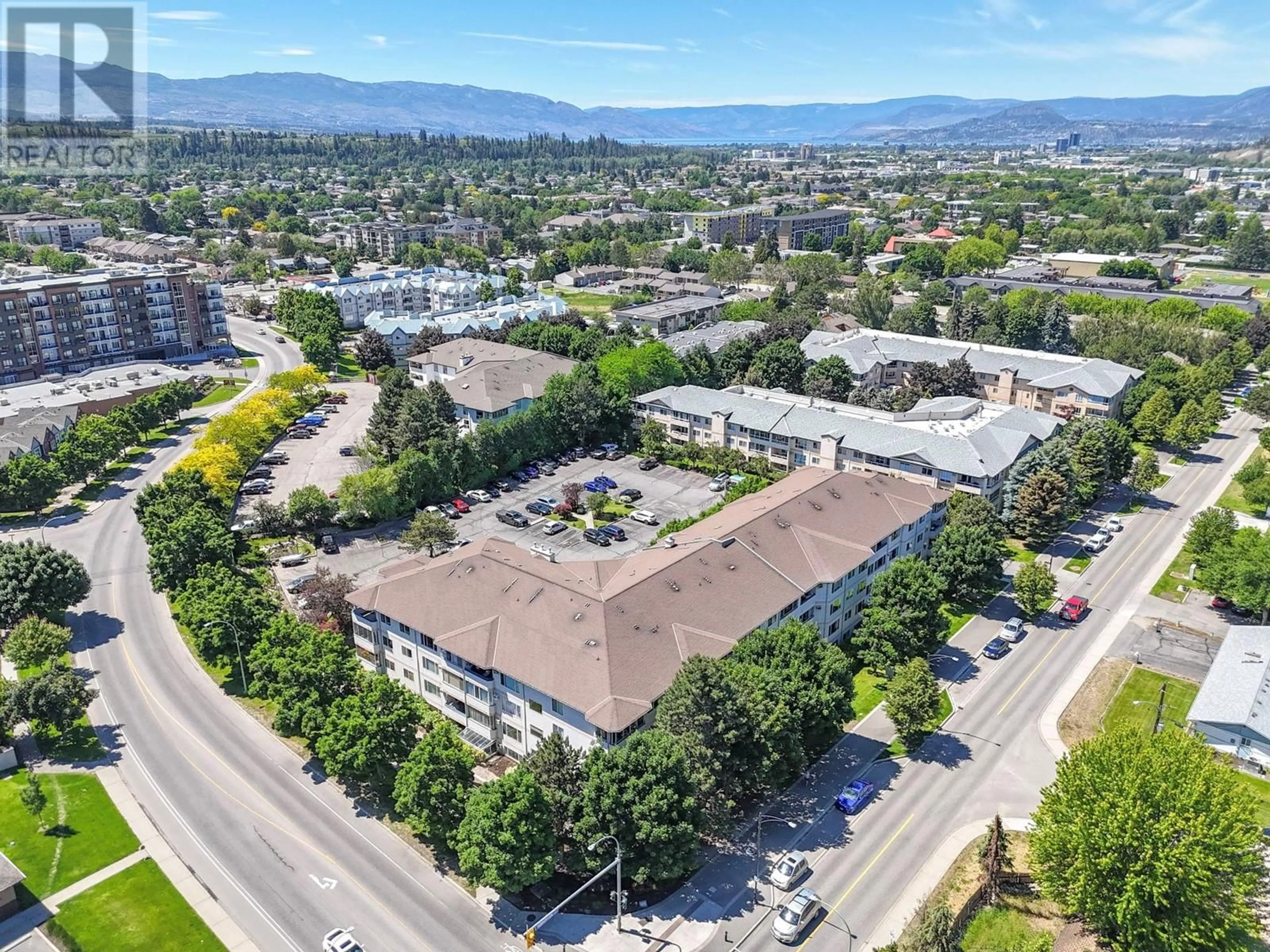 A pic from outside/outdoor area/front of a property/back of a property/a pic from drone, mountain view for 317 - 669 HOUGHTON ROAD, Kelowna British Columbia V1X7L3