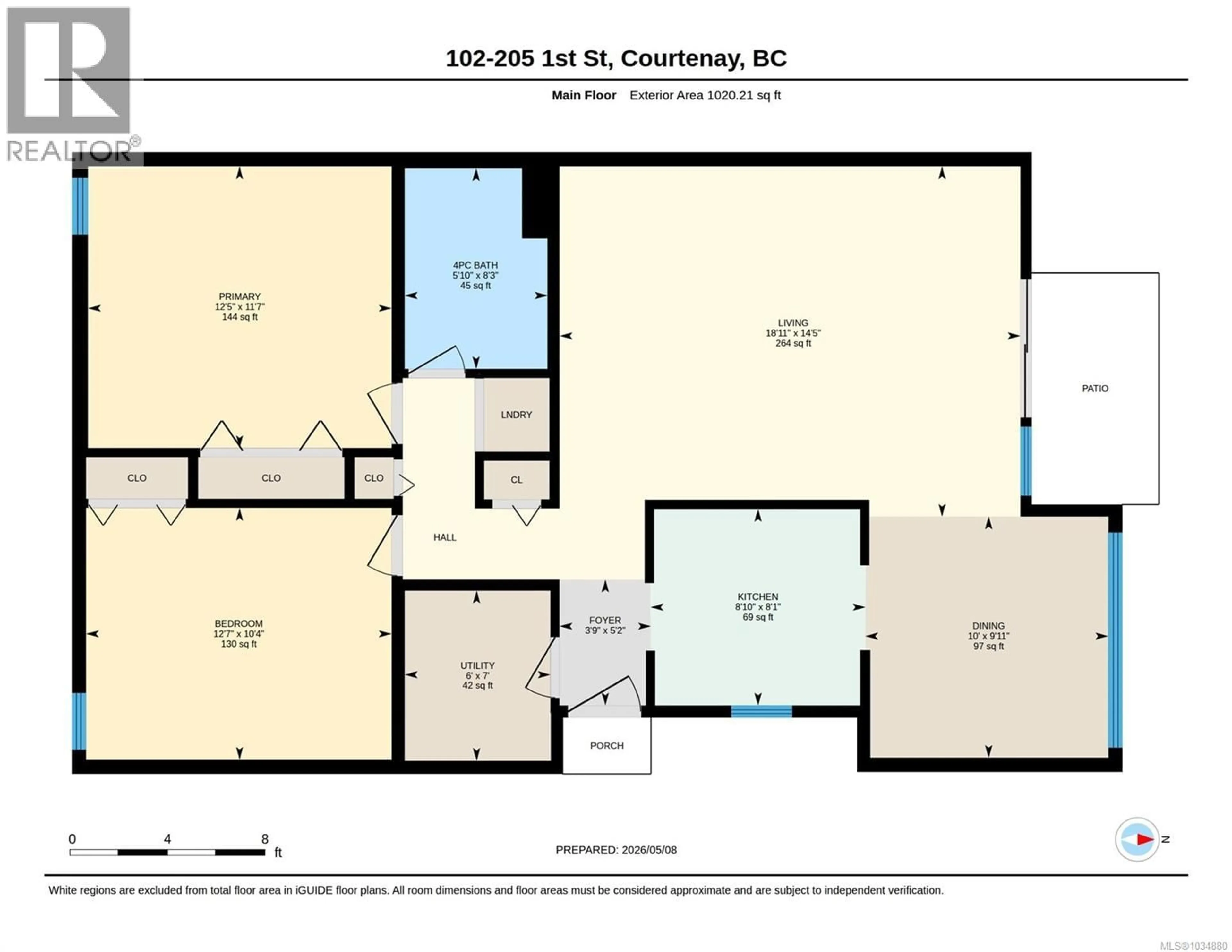 Floor plan for 102 - 205 1ST STREET, Courtenay British Columbia V9N1A5