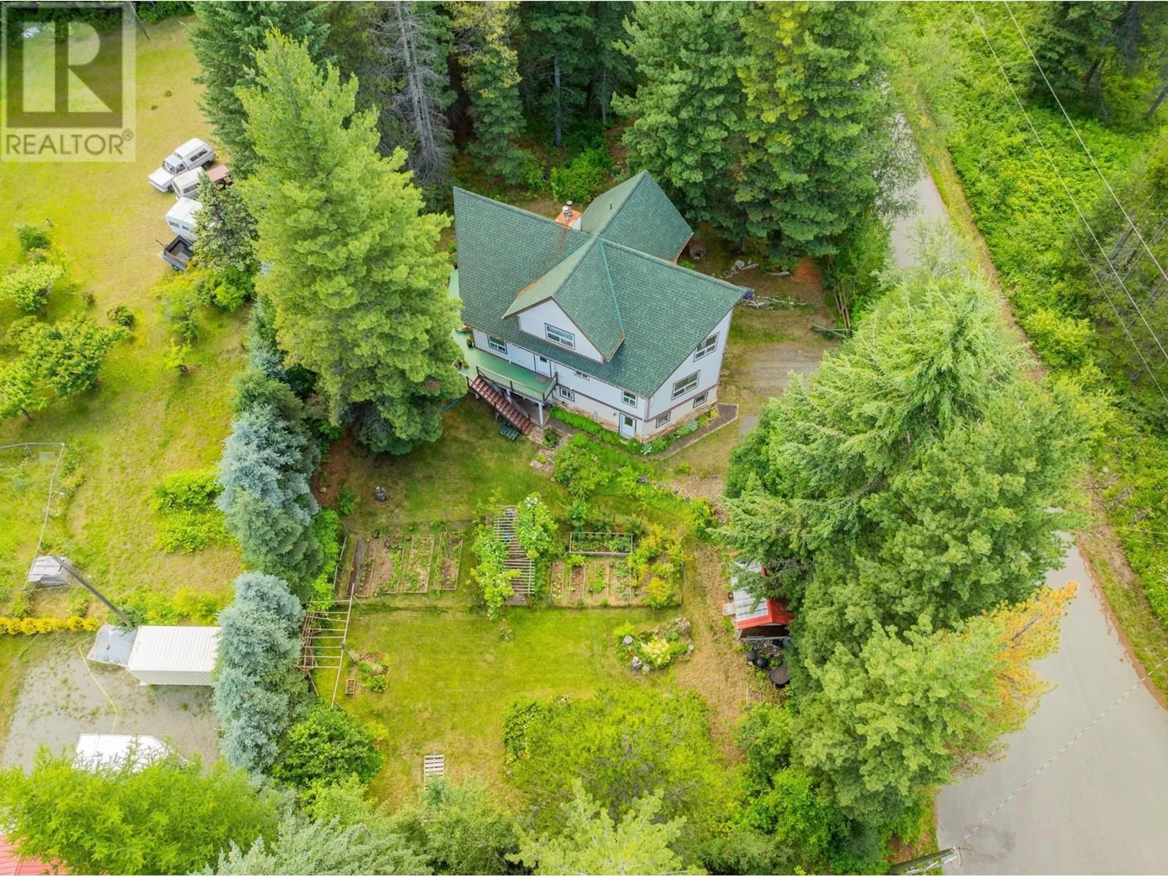 A pic from outside/outdoor area/front of a property/back of a property/a pic from drone, forest/trees view for 4826 FLETCHER CREEK FRONTAGE ROAD, Fletcher Creek British Columbia V0G1M0