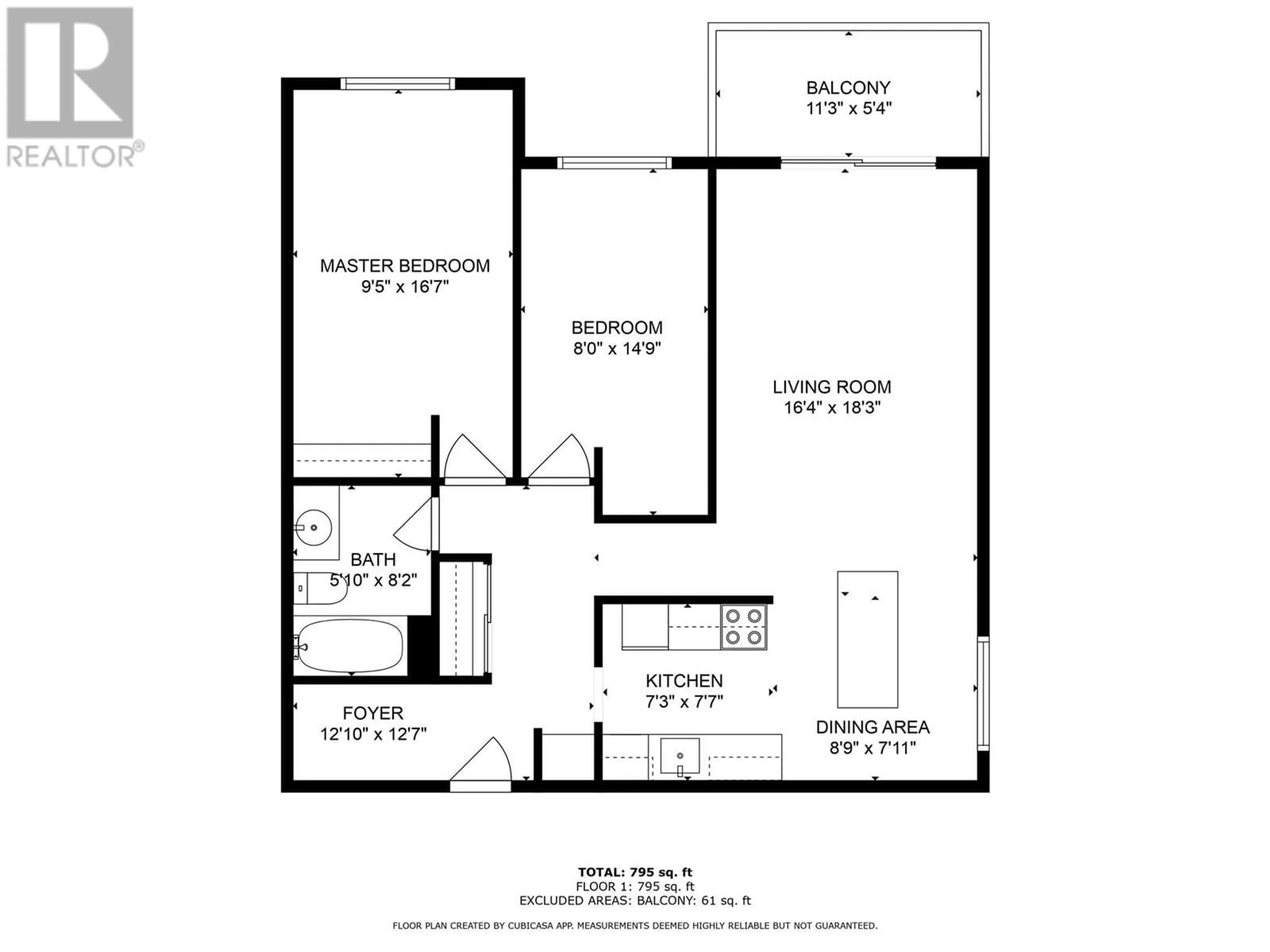 Floor plan for 304 - 395 FRANKLYN ROAD, Kelowna British Columbia V1X5X8