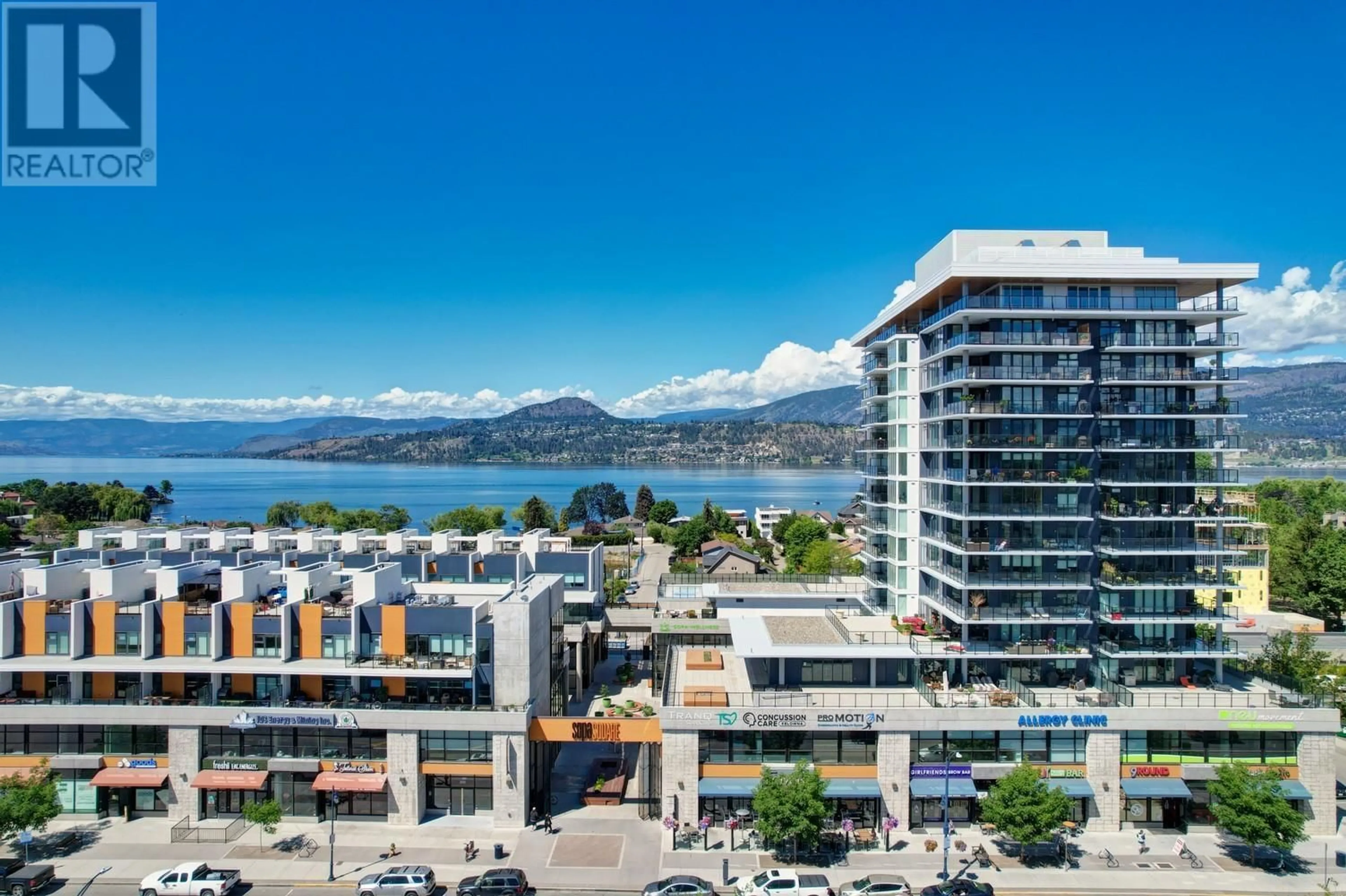 A pic from outside/outdoor area/front of a property/back of a property/a pic from drone, water/lake/river/ocean view for 304 - 485 GROVES AVENUE, Kelowna British Columbia V1Y0C1