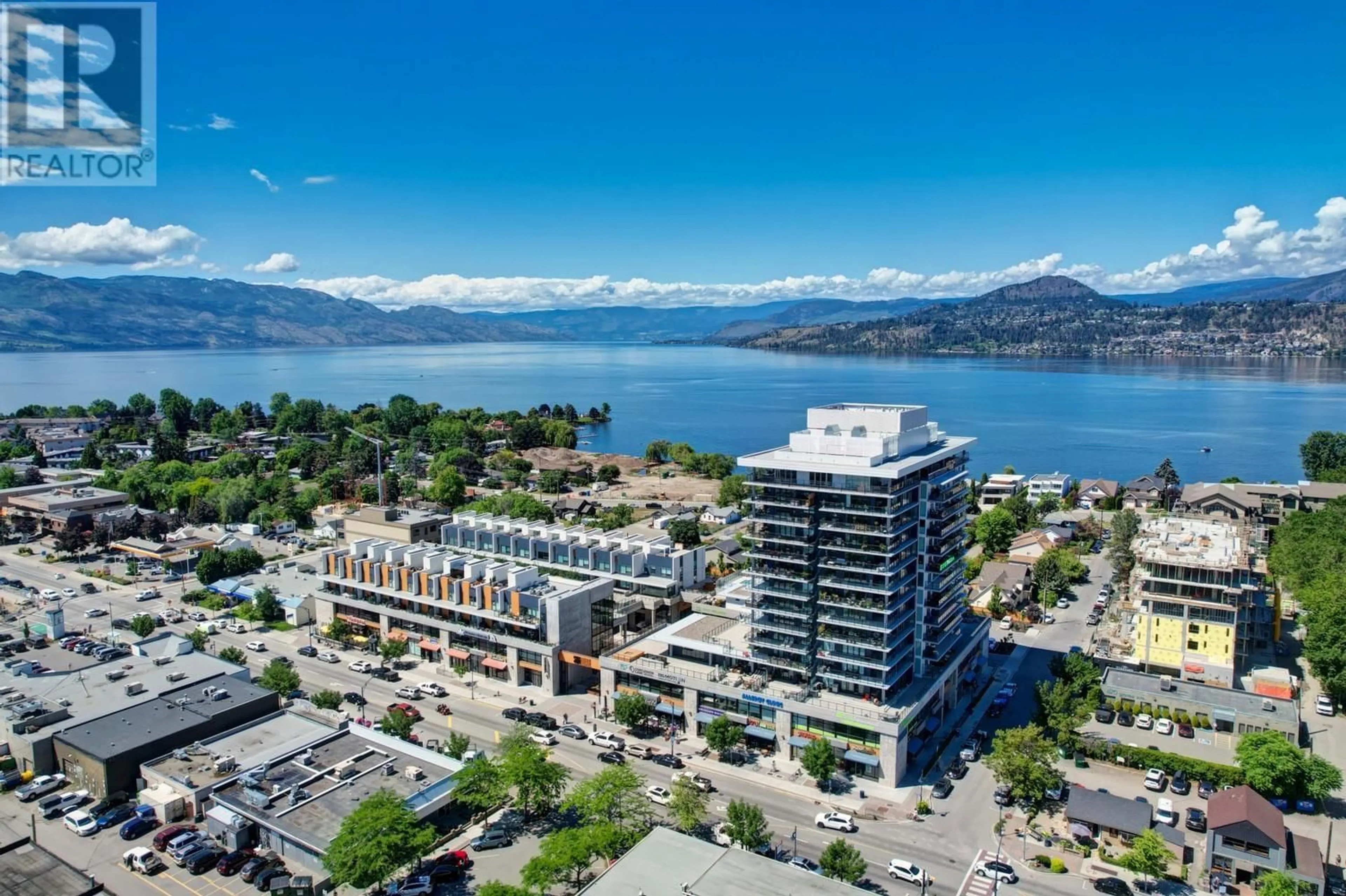 A pic from outside/outdoor area/front of a property/back of a property/a pic from drone, water/lake/river/ocean view for 304 - 485 GROVES AVENUE, Kelowna British Columbia V1Y0C1