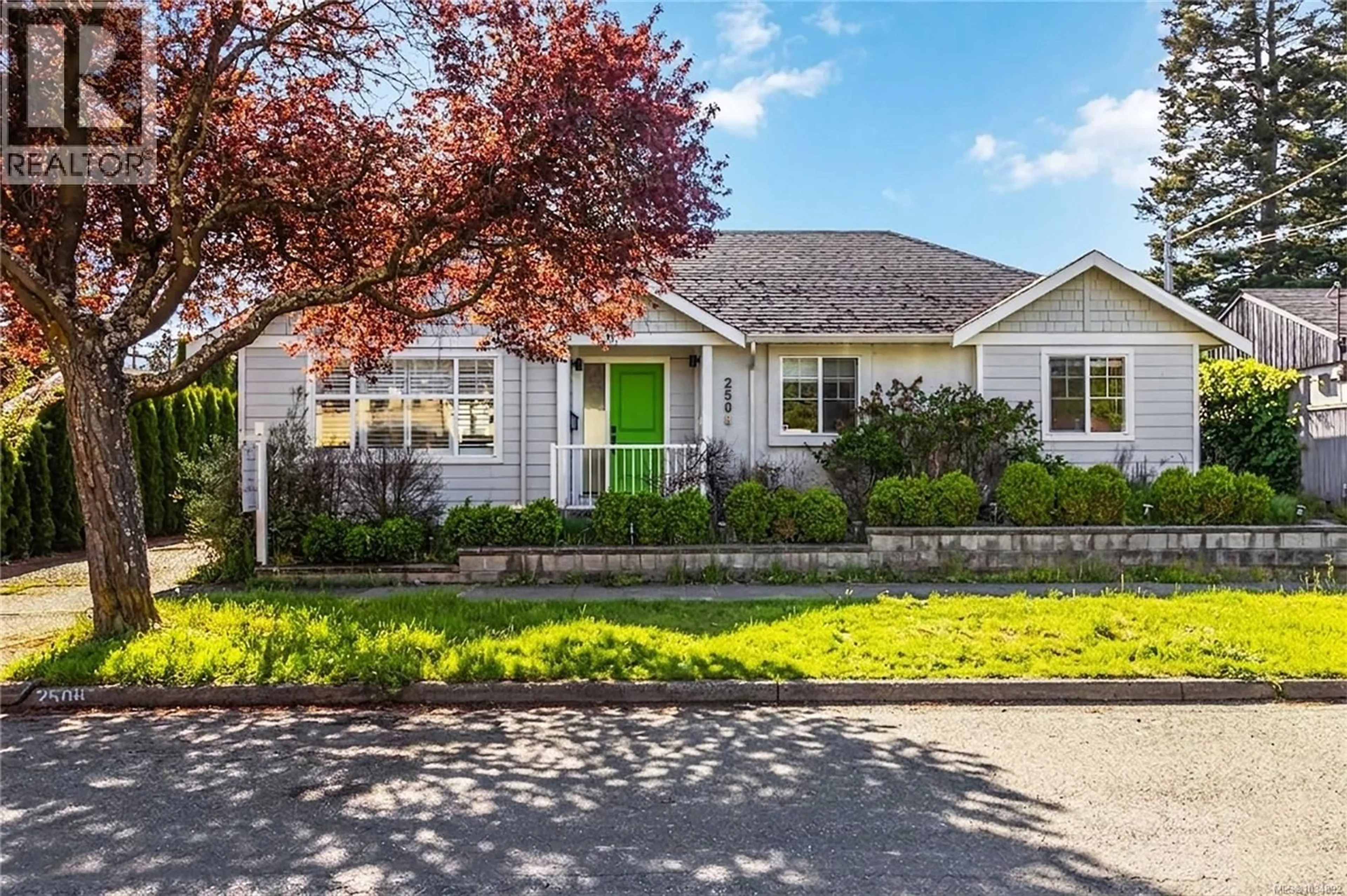 Home with vinyl exterior material, street for 2508 SHAKESPEARE STREET, Victoria British Columbia V8R4G5