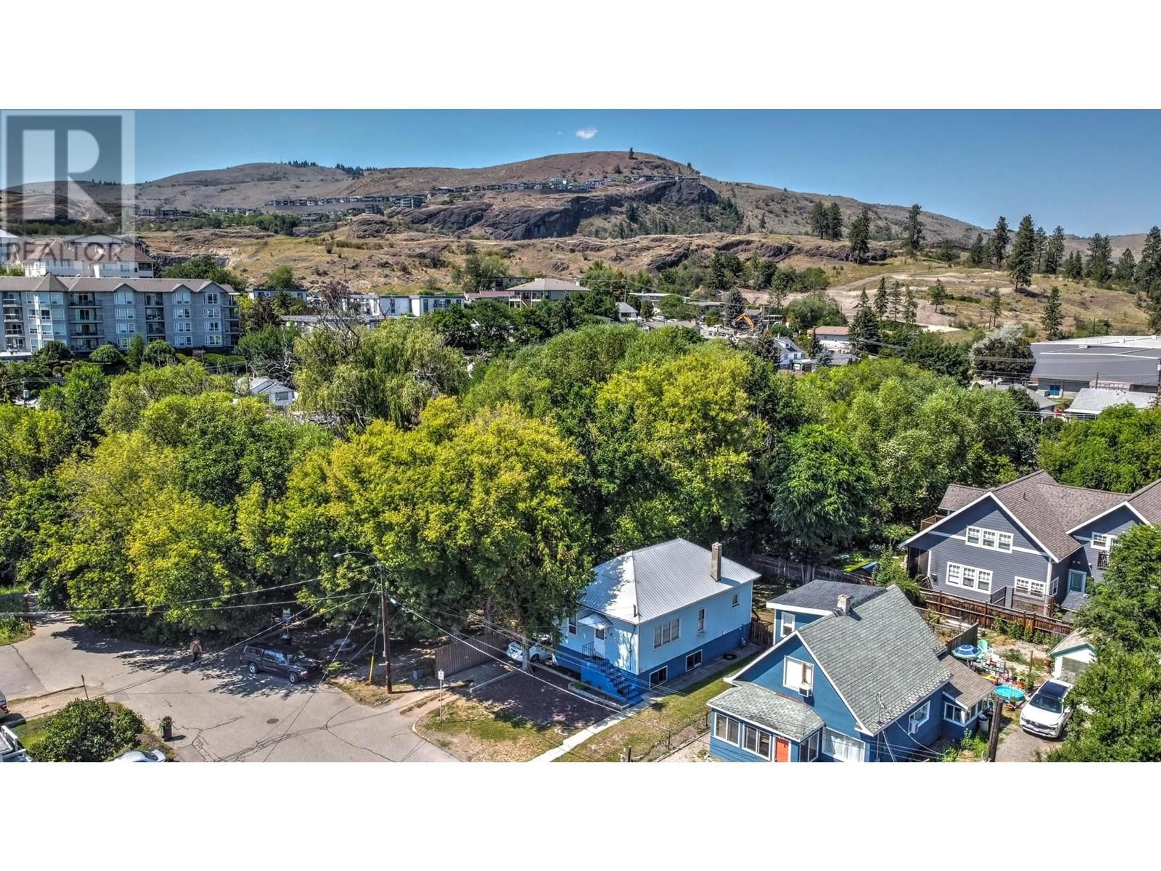 A pic from outside/outdoor area/front of a property/back of a property/a pic from drone, mountain view for 3405 33 AVENUE, Vernon British Columbia V1T2P2