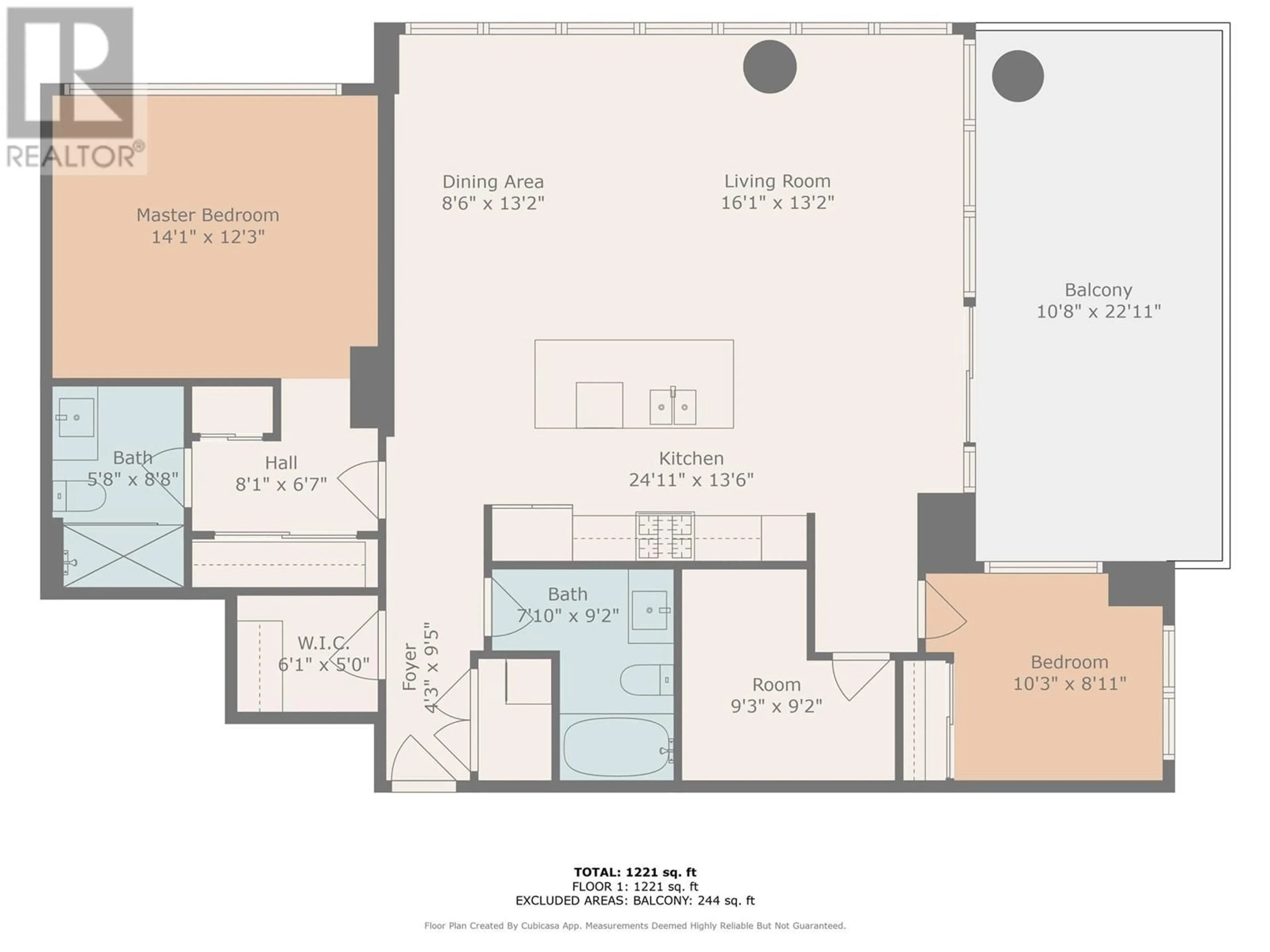 Floor plan for 1503 - 1181 SUNSET DRIVE, Kelowna British Columbia V1Y0L4