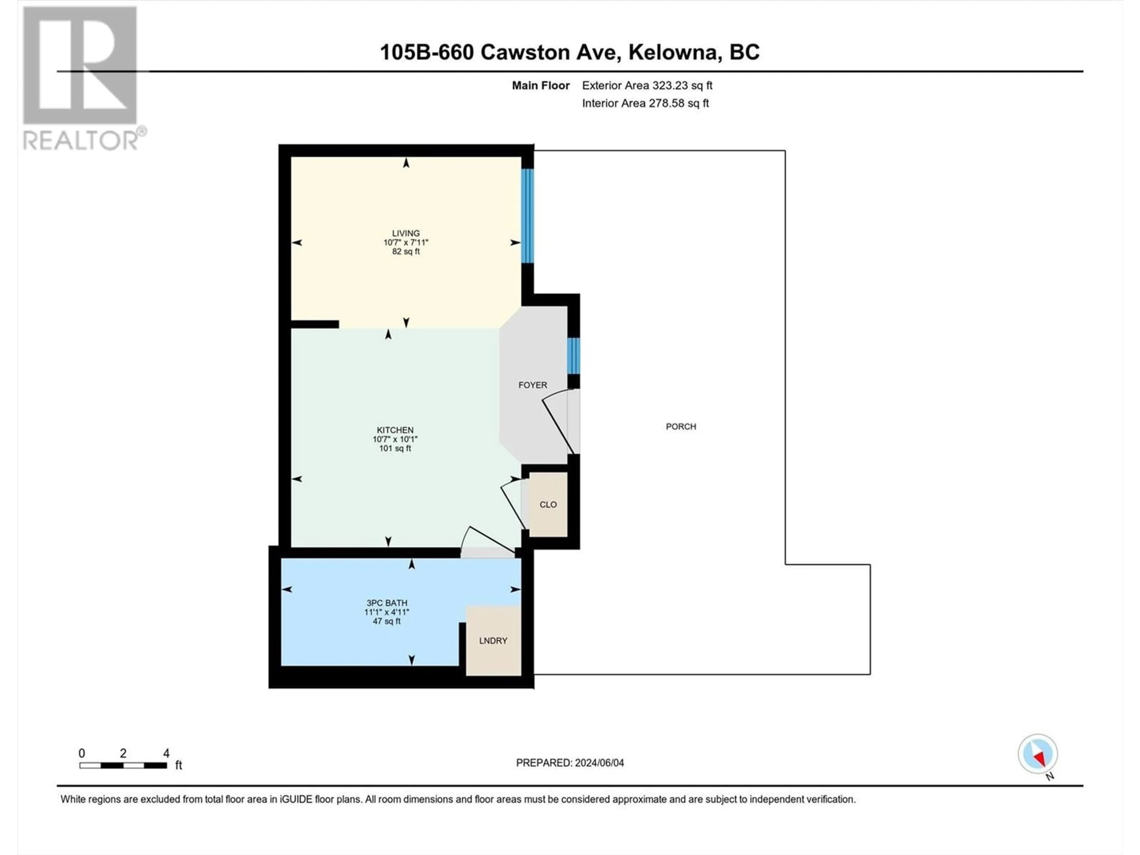 Floor plan for 105B - 660 CAWSTON AVENUE, Kelowna British Columbia V1Y9M1