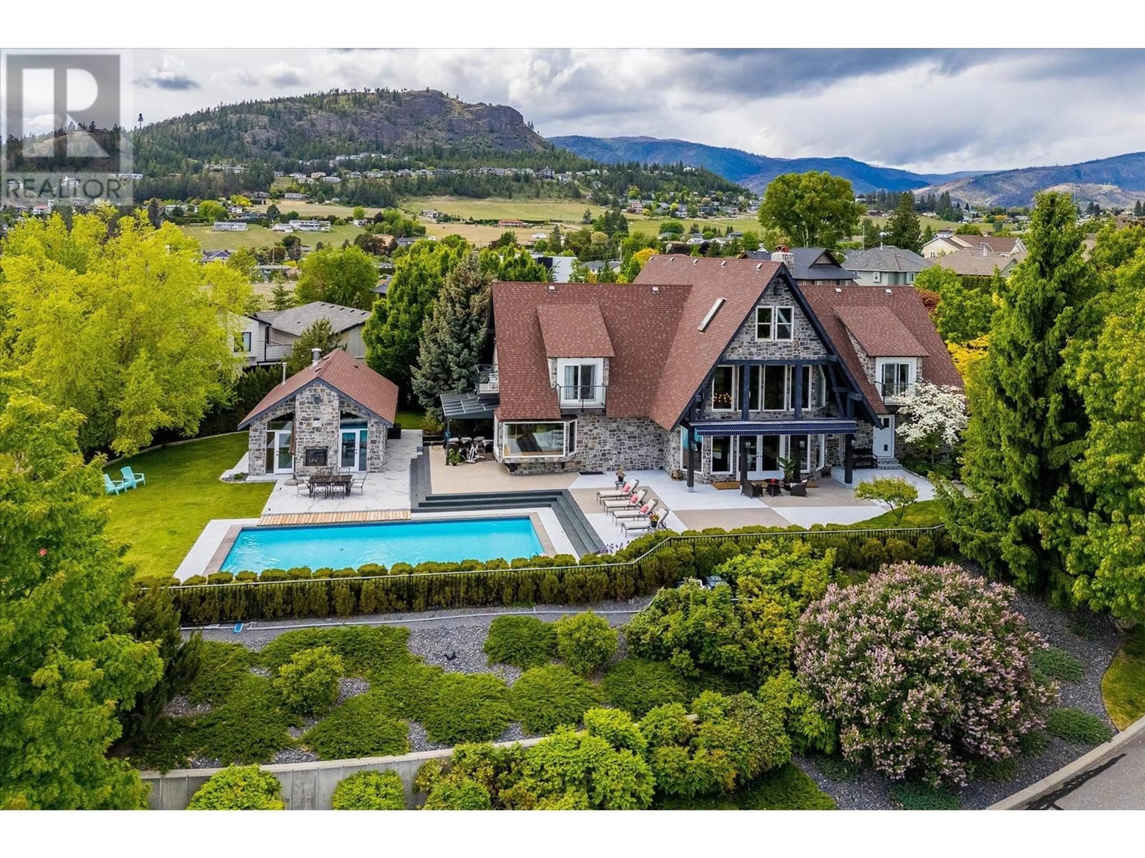 A pic from outside/outdoor area/front of a property/back of a property/a pic from drone, mountain view for 7 - 3105 THACKER DRIVE, West Kelowna British Columbia V1Z1X5