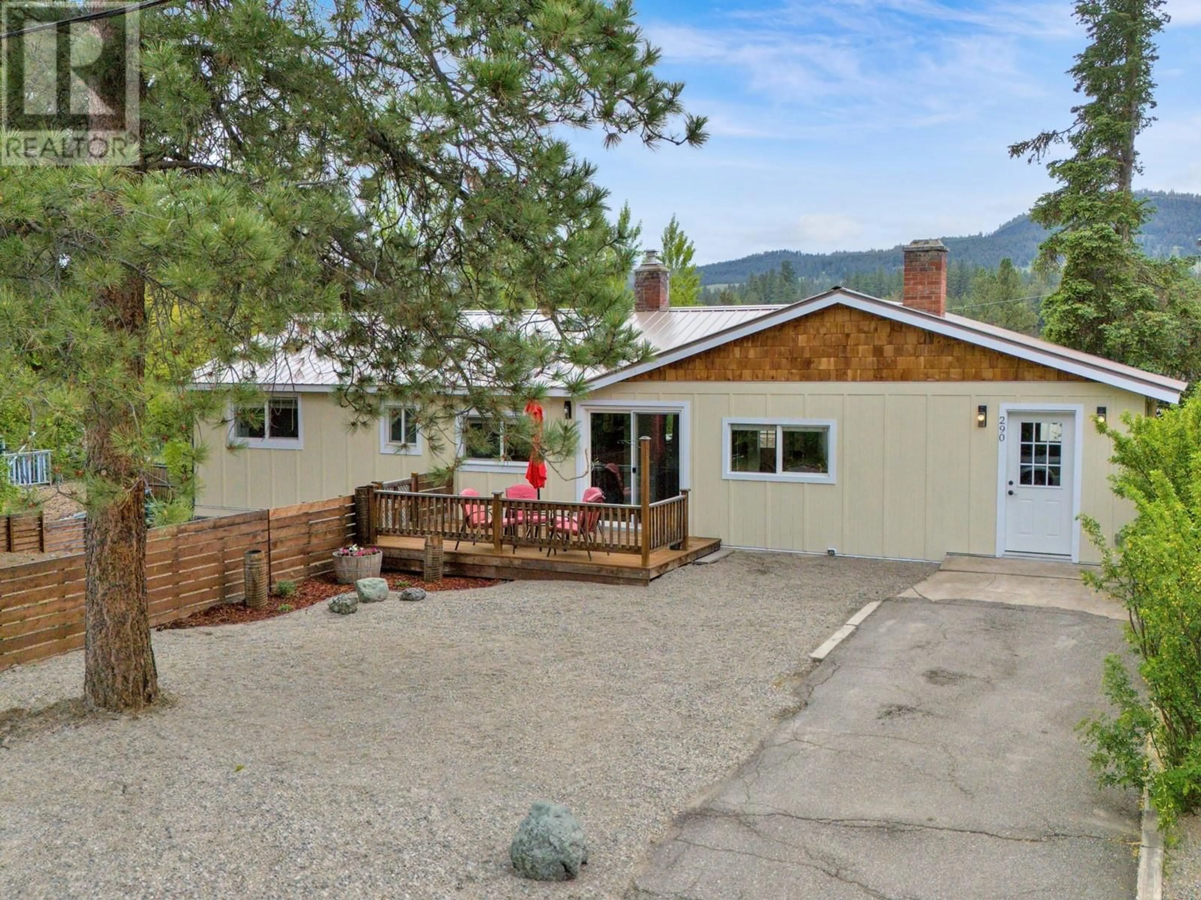 A pic from outside/outdoor area/front of a property/back of a property/a pic from drone, mountain view for 290 VERNON AVENUE, Princeton British Columbia V0X1W0