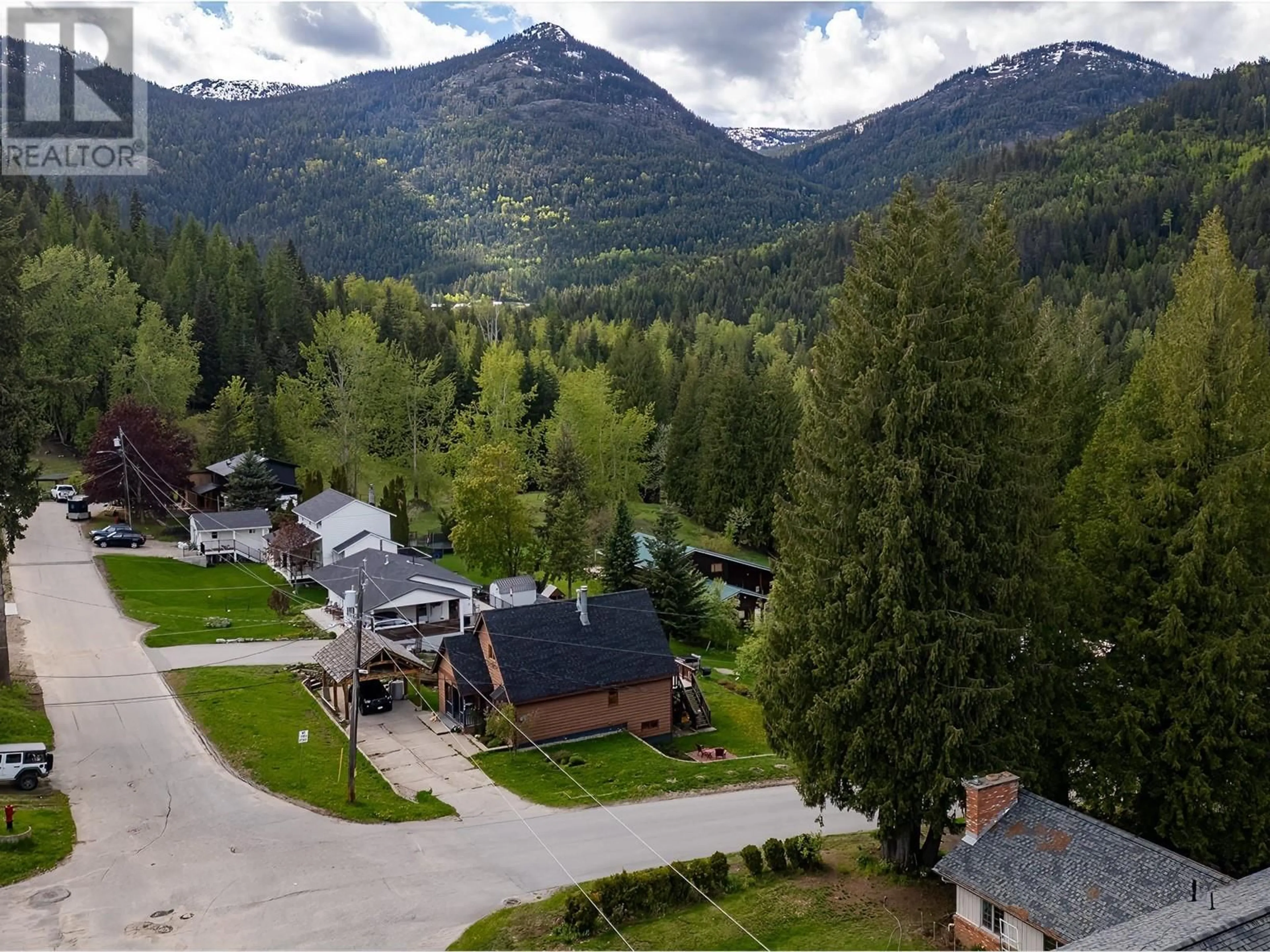 A pic from outside/outdoor area/front of a property/back of a property/a pic from drone, mountain view for 1190 BLACK BEAR DRIVE, Rossland British Columbia V0G1Y0