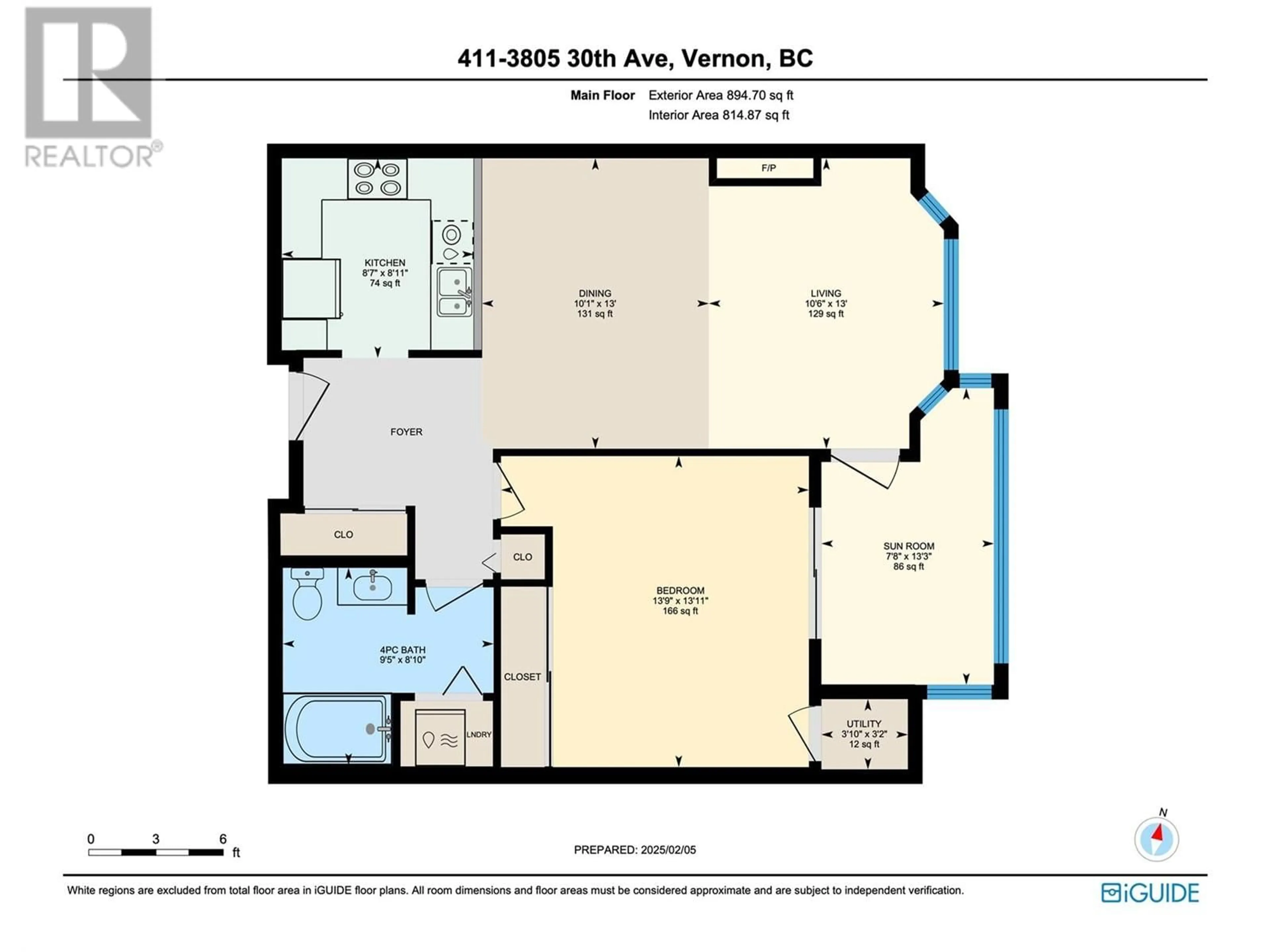 Floor plan for 411 - 3805 30 AVENUE, Vernon British Columbia V1T9M3