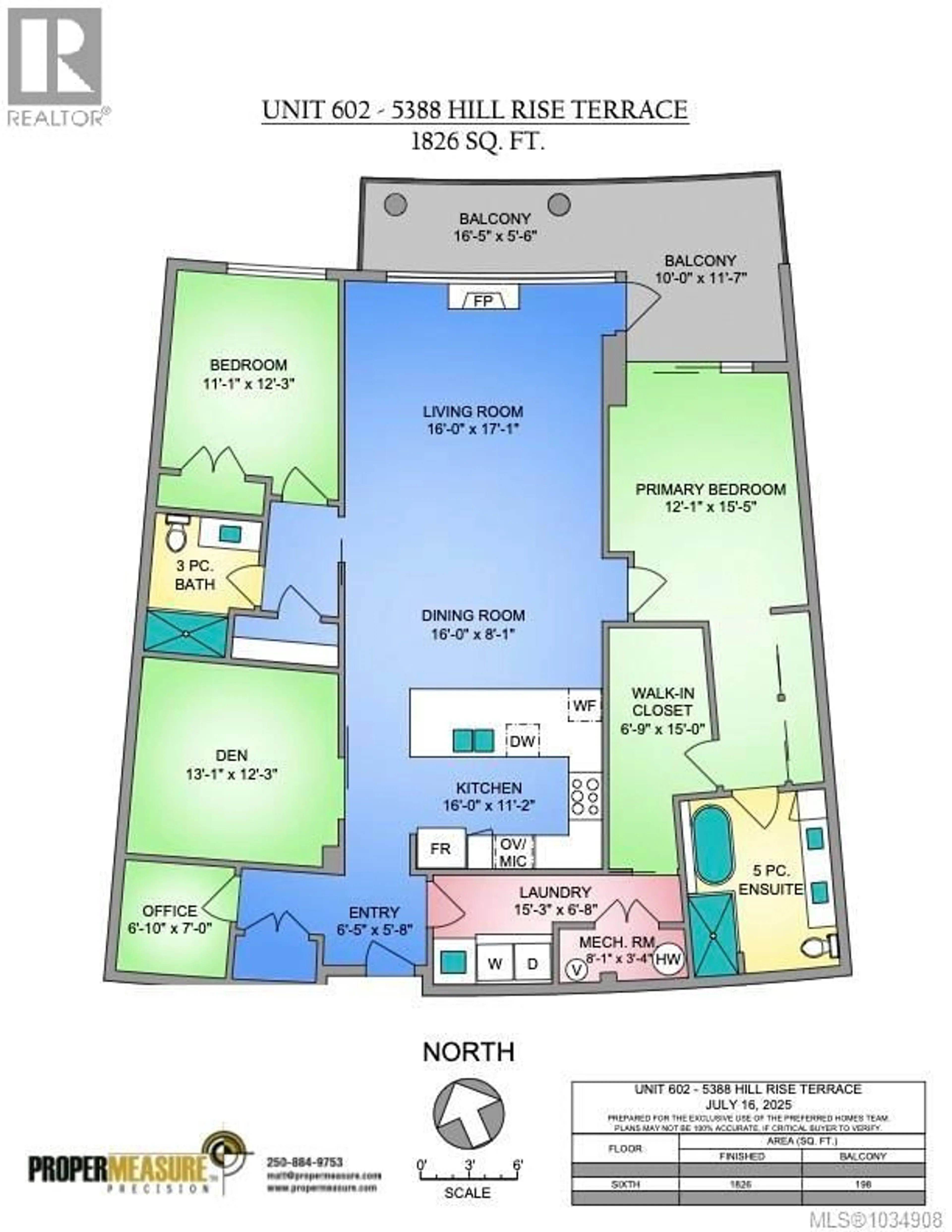 Floor plan for 602 - 5388 HILL RISE TERRACE, Saanich British Columbia V8Y3K3