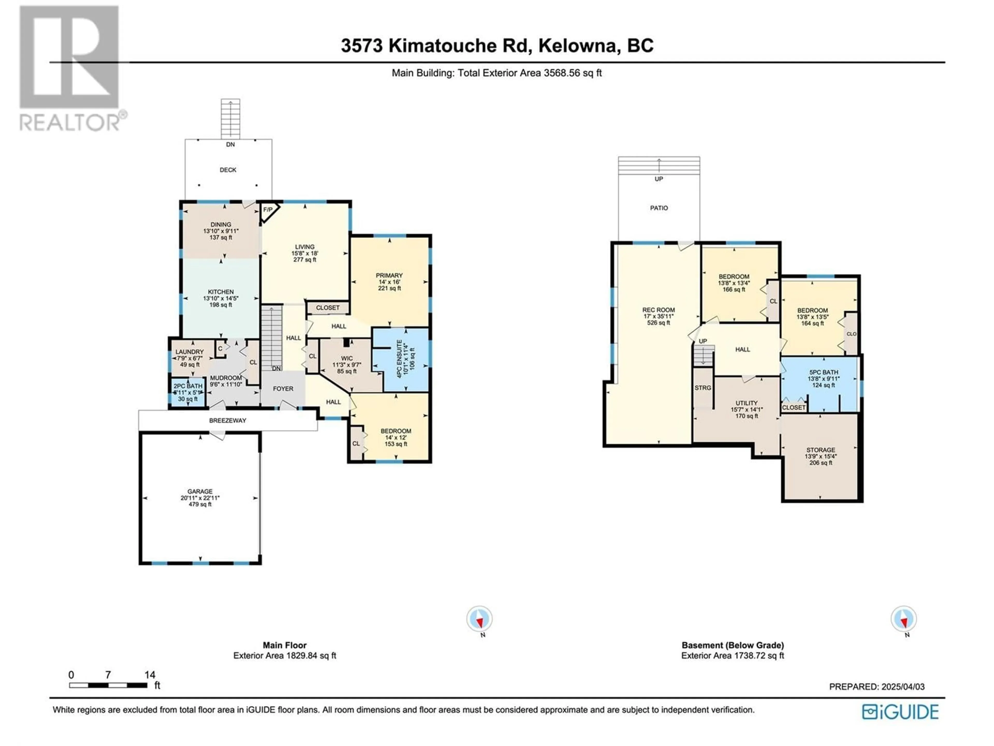 Floor plan for 3573 KIMATOUCHE ROAD, Kelowna British Columbia V1W4M2