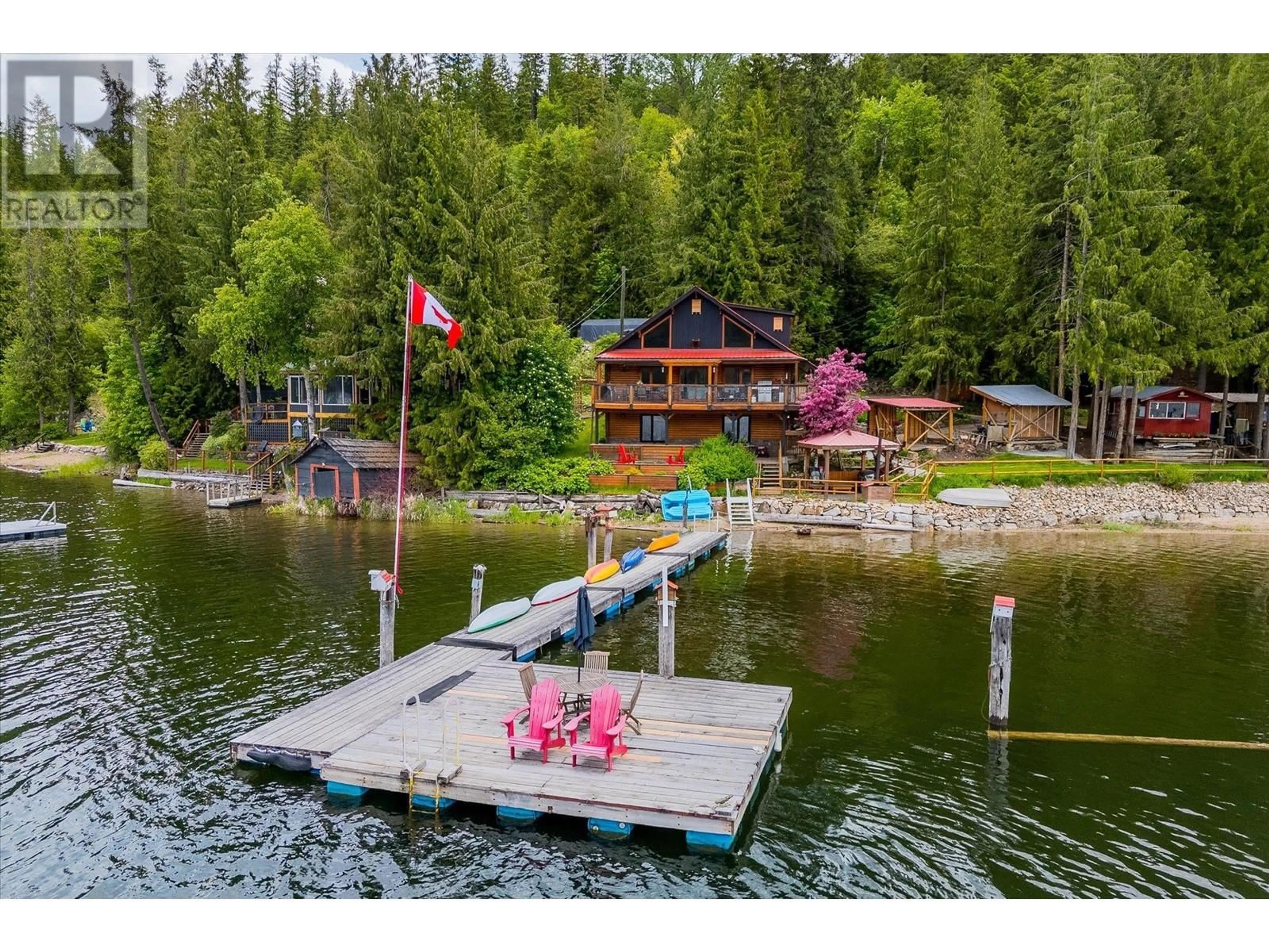 A pic from outside/outdoor area/front of a property/back of a property/a pic from drone, water/lake/river/ocean view for 3546 MABEL LAKE ROAD, Lumby British Columbia V0E2E6