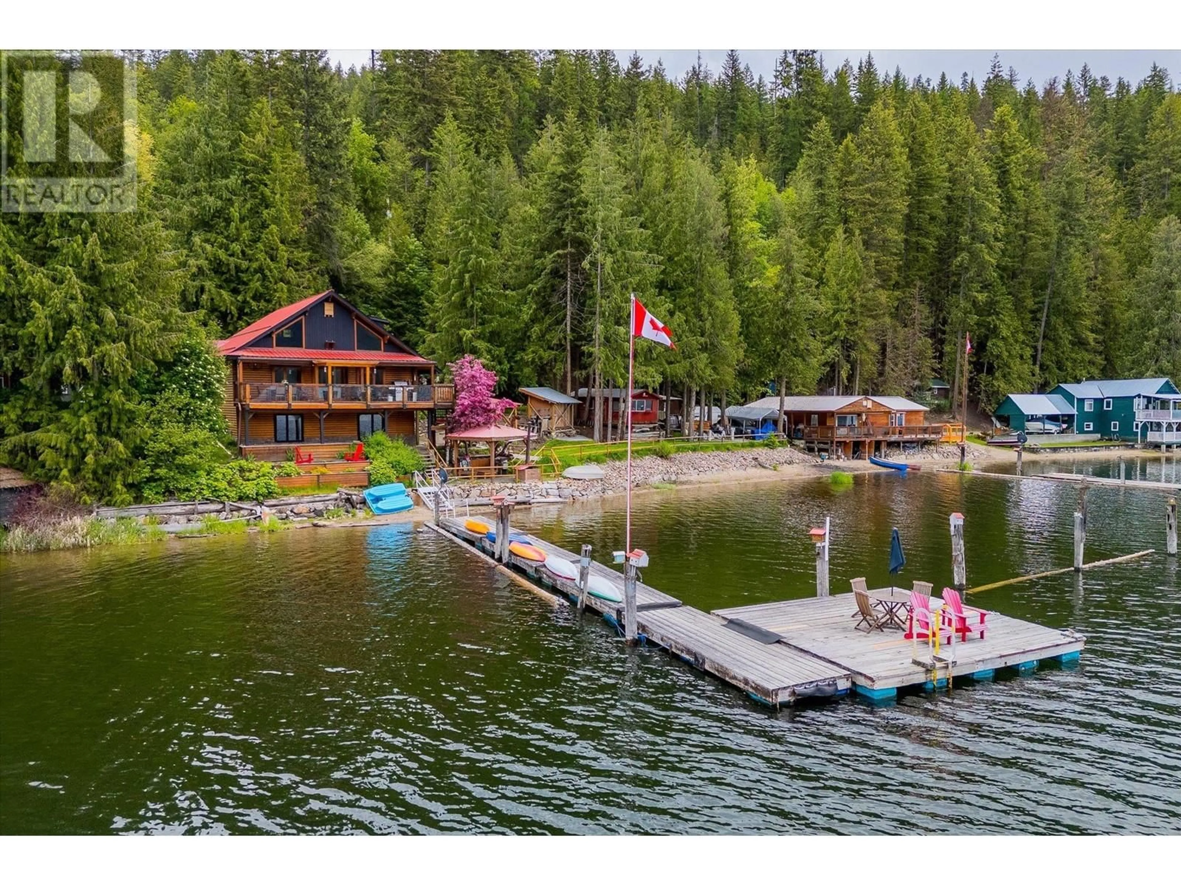 A pic from outside/outdoor area/front of a property/back of a property/a pic from drone, water/lake/river/ocean view for 3546 MABEL LAKE ROAD, Lumby British Columbia V0E2E6