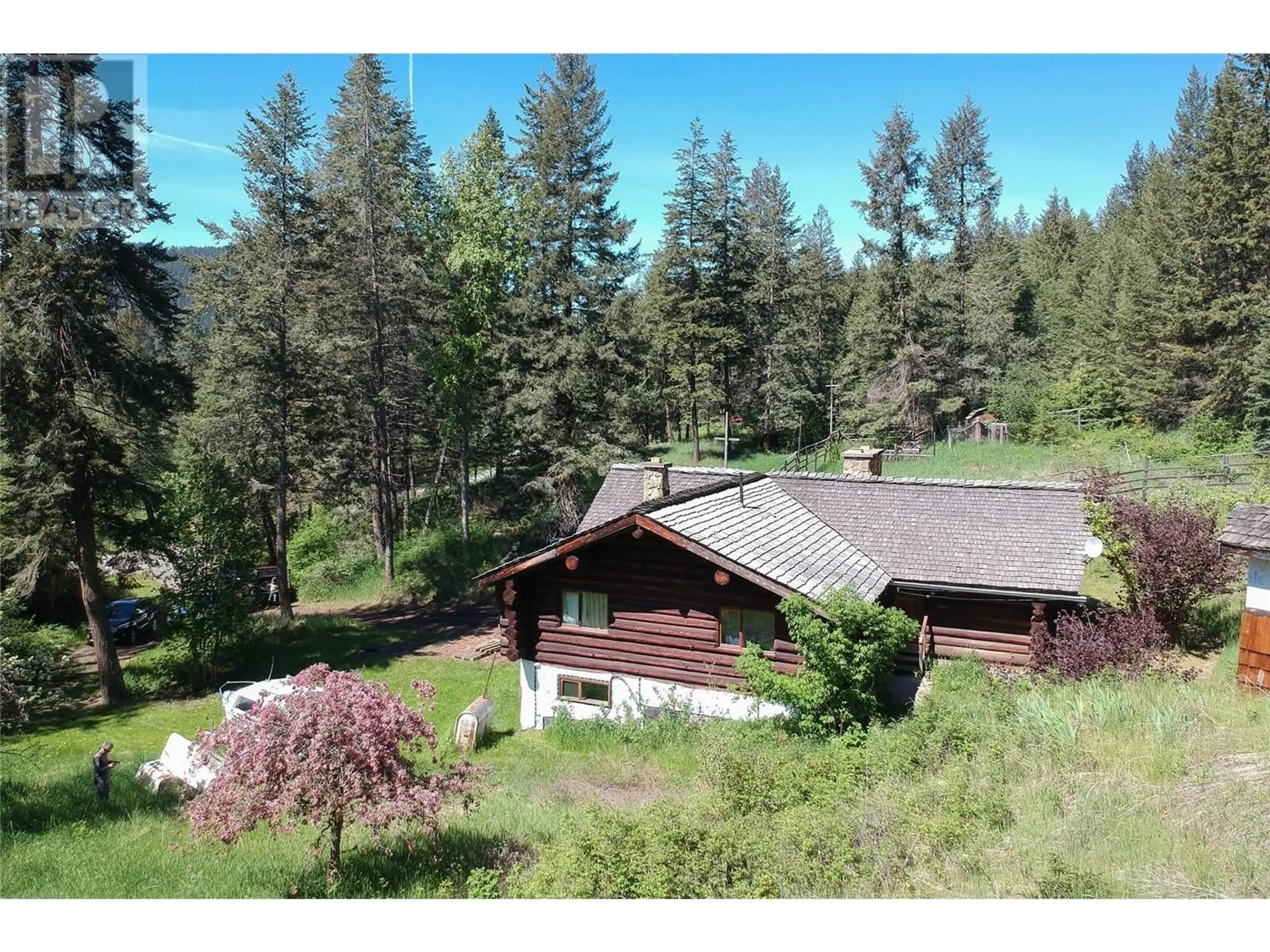 A pic from outside/outdoor area/front of a property/back of a property/a pic from drone, forest/trees view for 571 CREIGHTON VALLEY ROAD, Lumby British Columbia V0E2G1