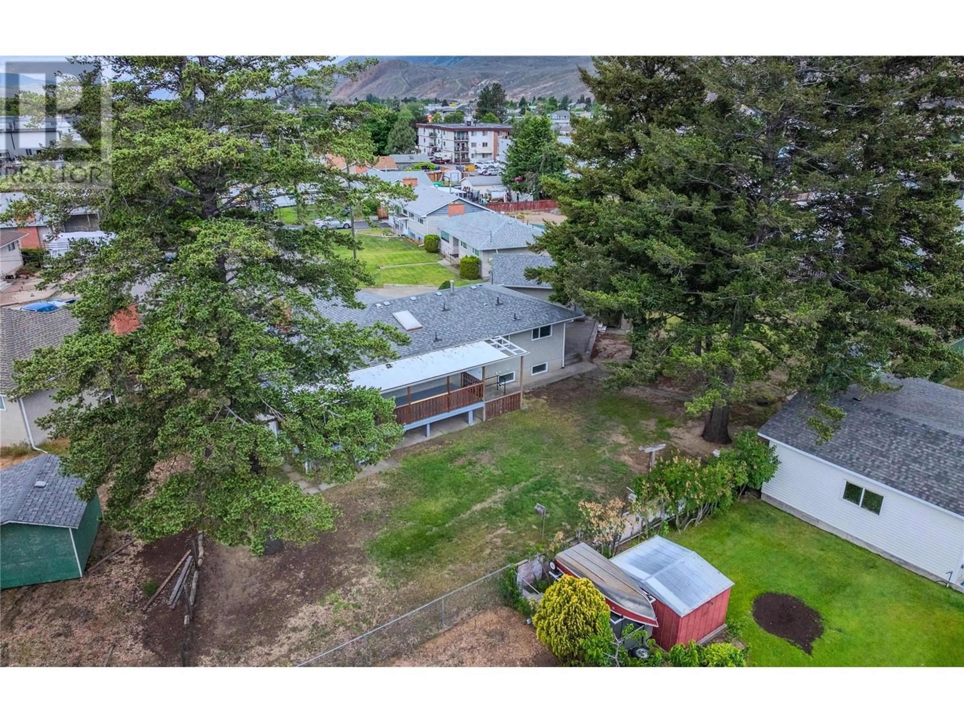 A pic from outside/outdoor area/front of a property/back of a property/a pic from drone, mountain view for 918 KIRKLAND PLACE, Kamloops British Columbia V2B3Y6