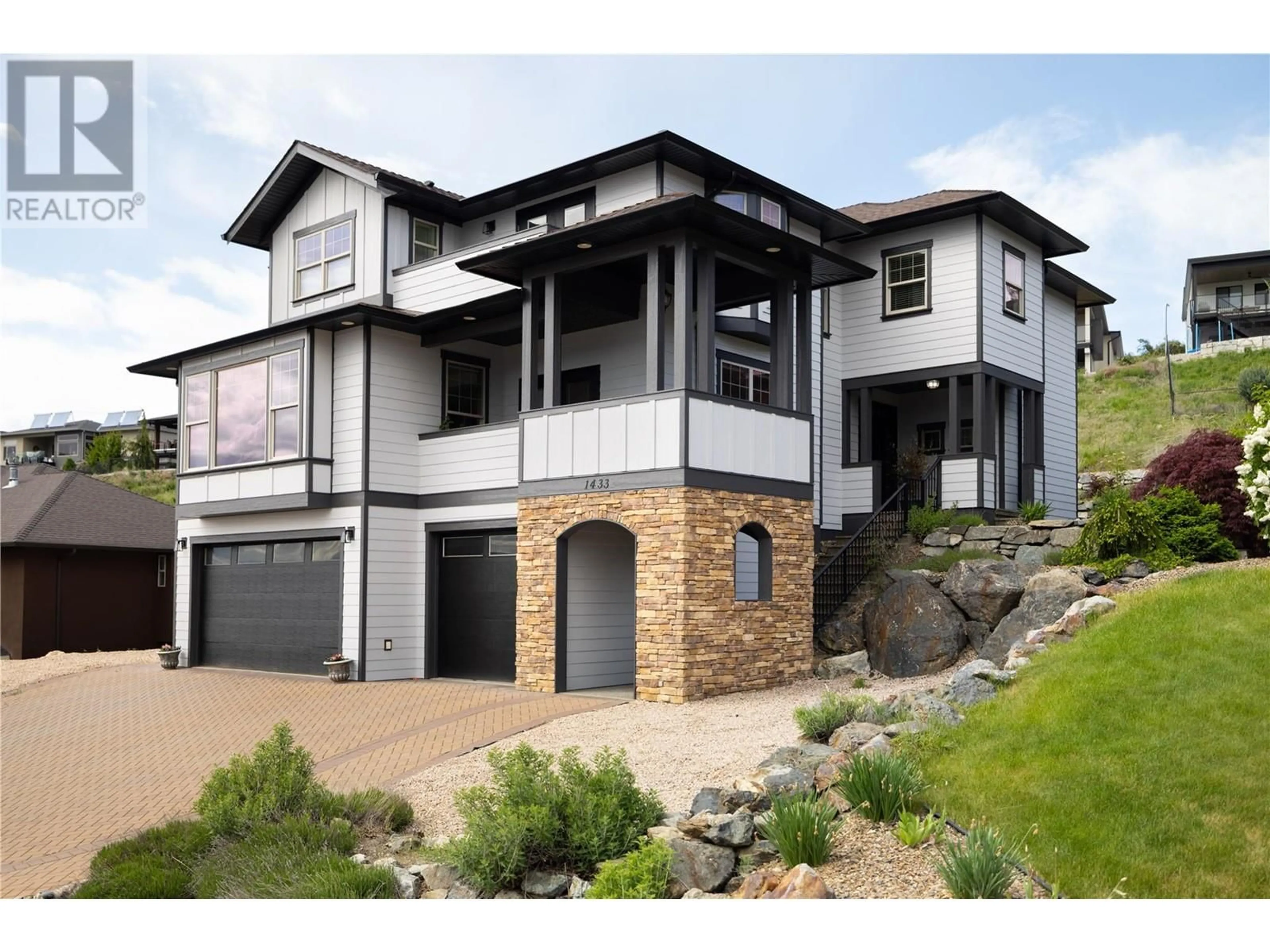 Home with brick exterior material, street for 1433 RED MOUNTAIN PLACE, Vernon British Columbia V1B4A3