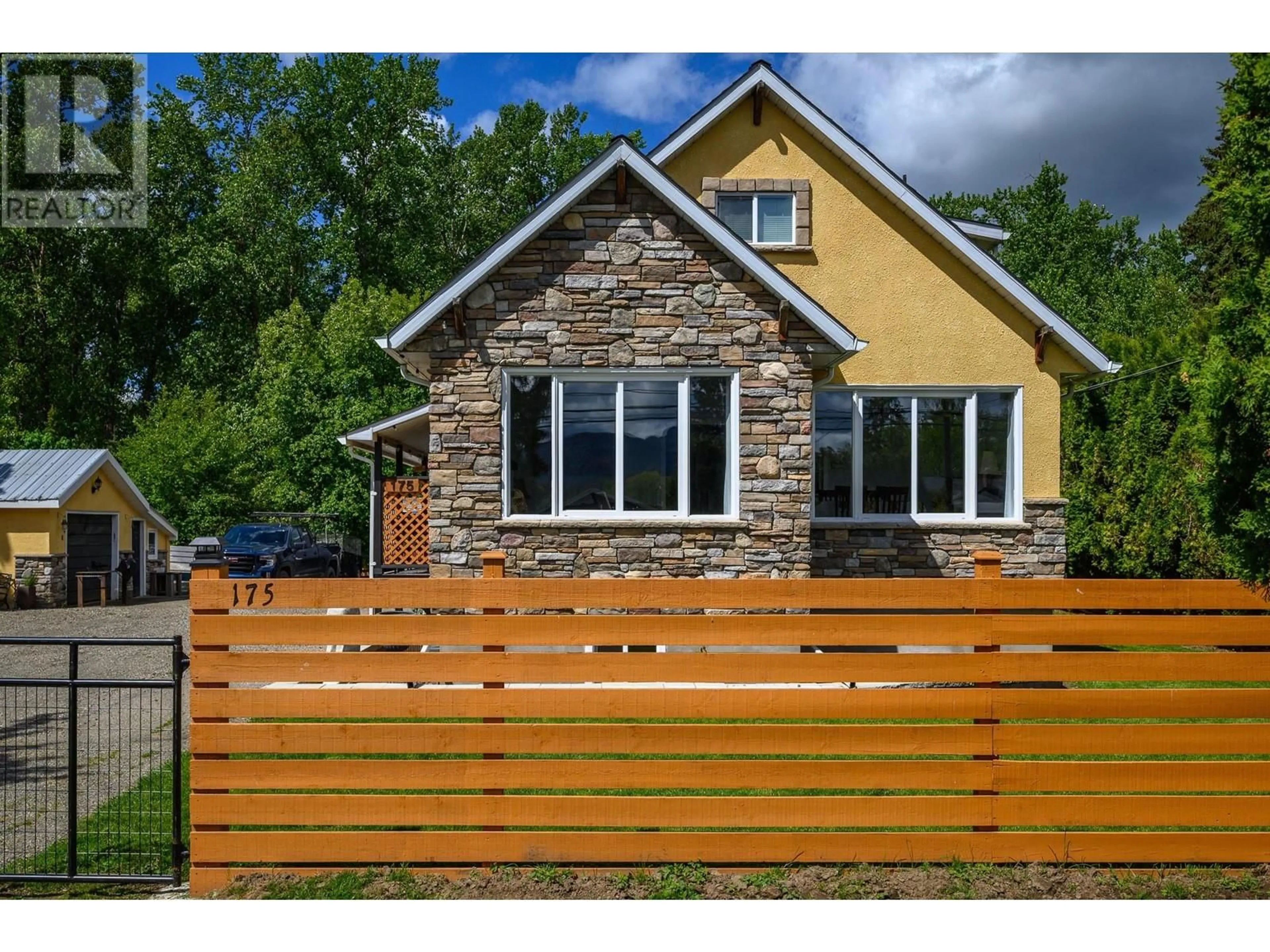 Home with vinyl exterior material, street for 175 WHITEVALE ROAD, Lumby British Columbia V0E2G7