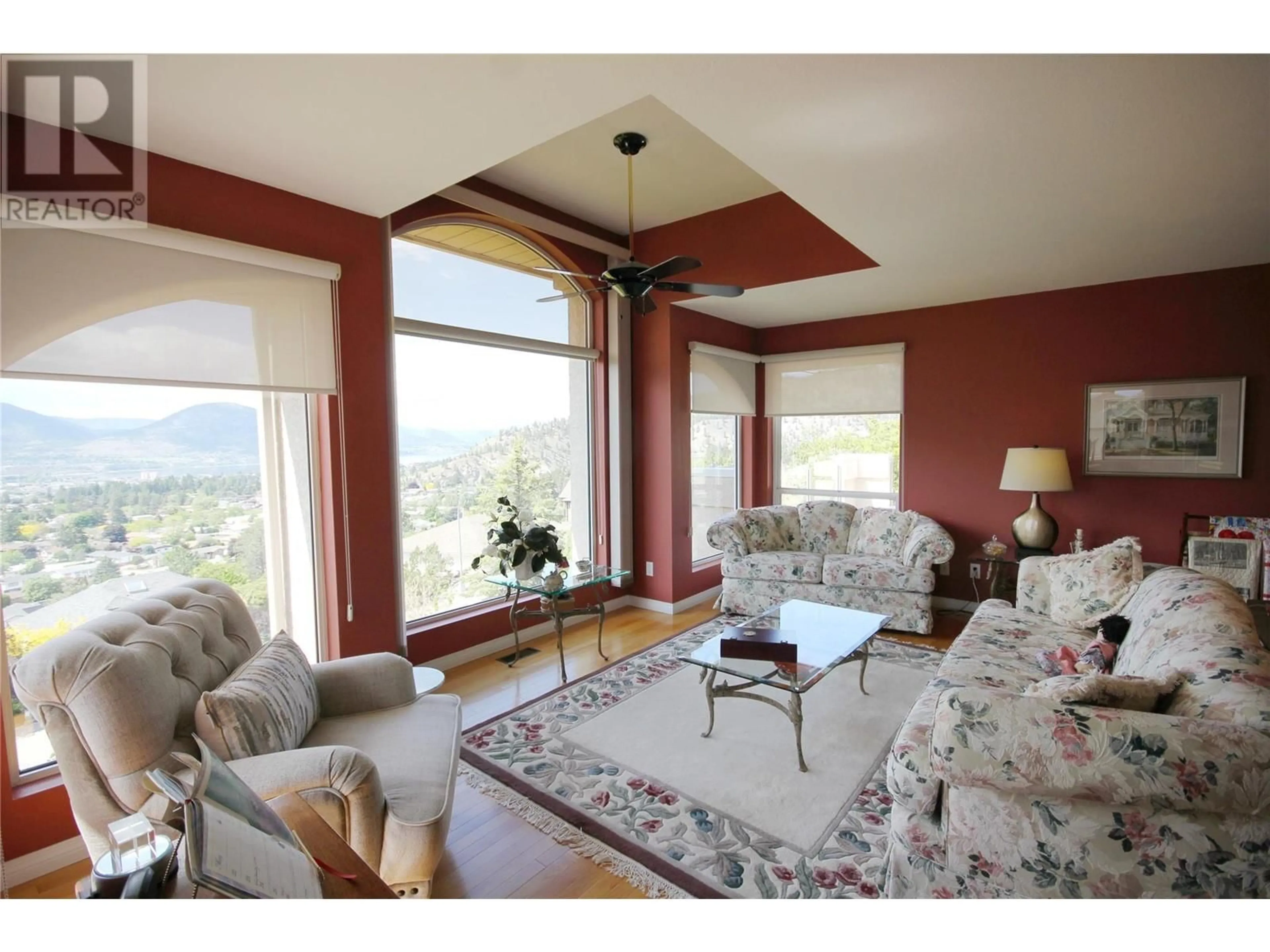 Living room with furniture, wood/laminate floor for 1608 HOLDEN ROAD, Penticton British Columbia V2A8M9