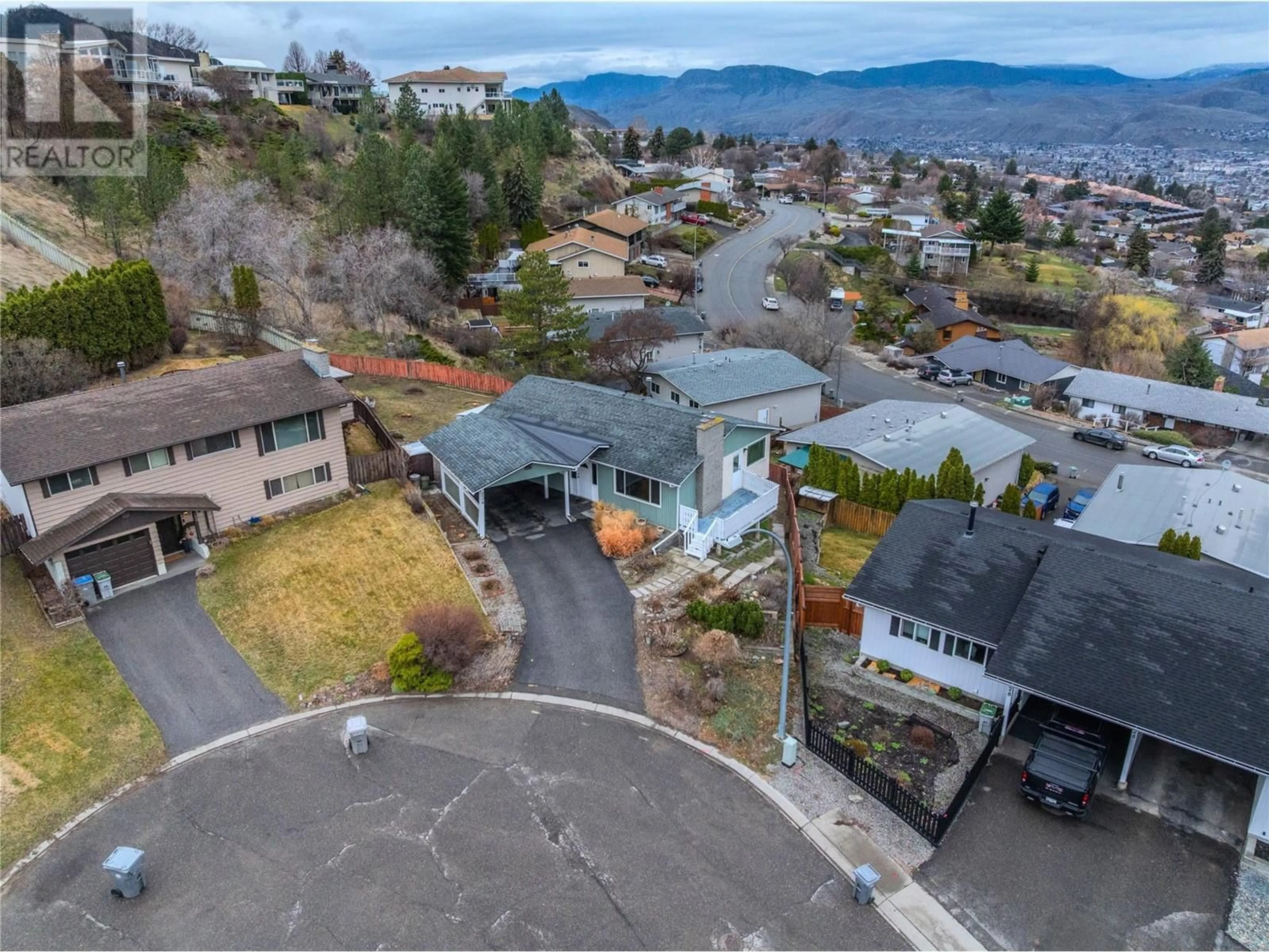 A pic from outside/outdoor area/front of a property/back of a property/a pic from drone, mountain view for 234 MONASHEE PLACE, Kamloops British Columbia V2C6B5