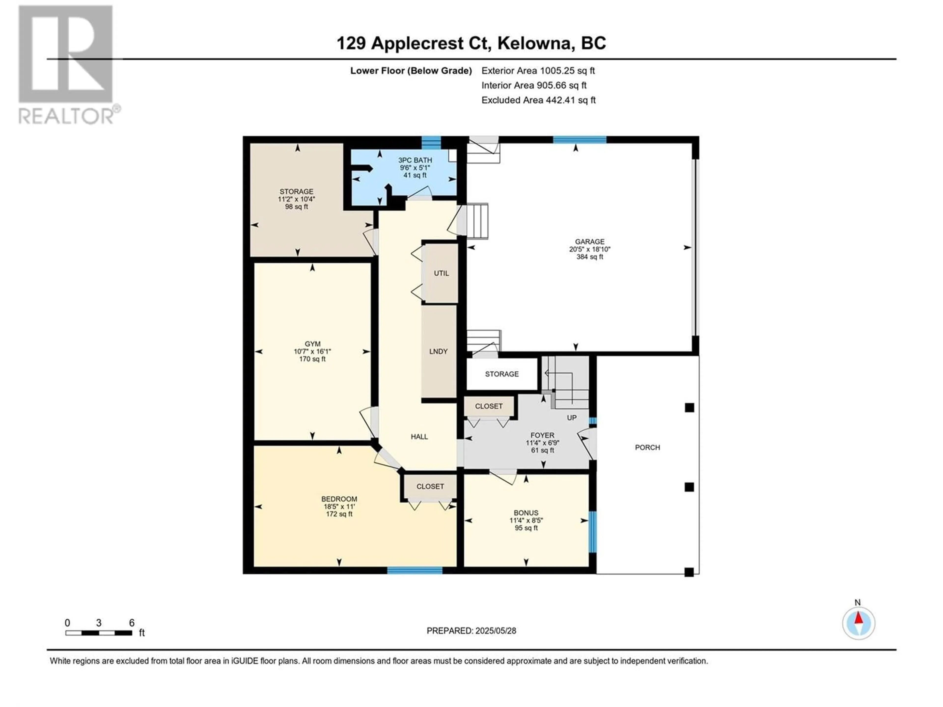 Floor plan for 129 APPLECREST COURT, Kelowna British Columbia V1V1W6