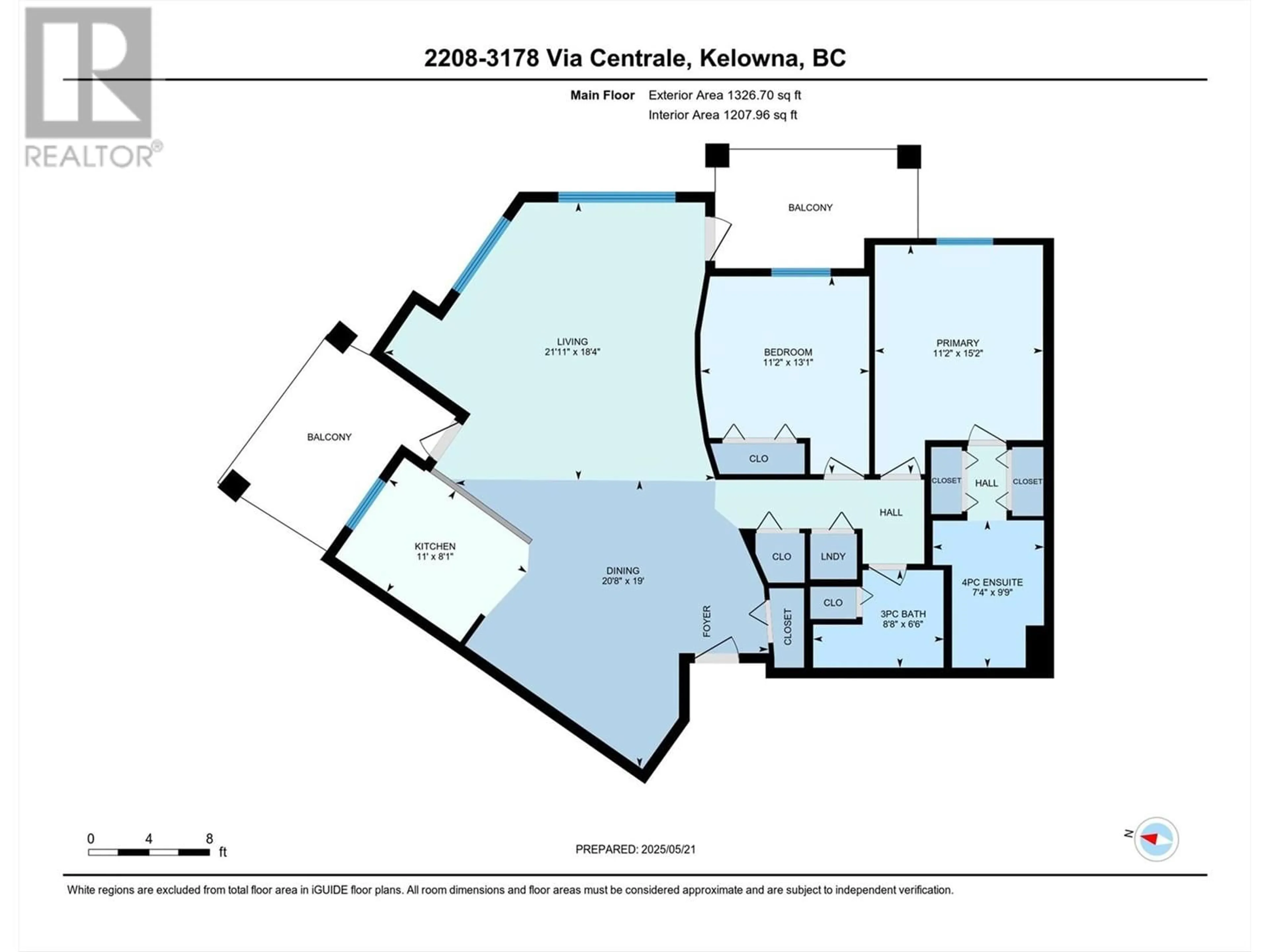 Floor plan for 2208 - 3178 VIA CENTRALE OTHER, Kelowna British Columbia V1V2T3